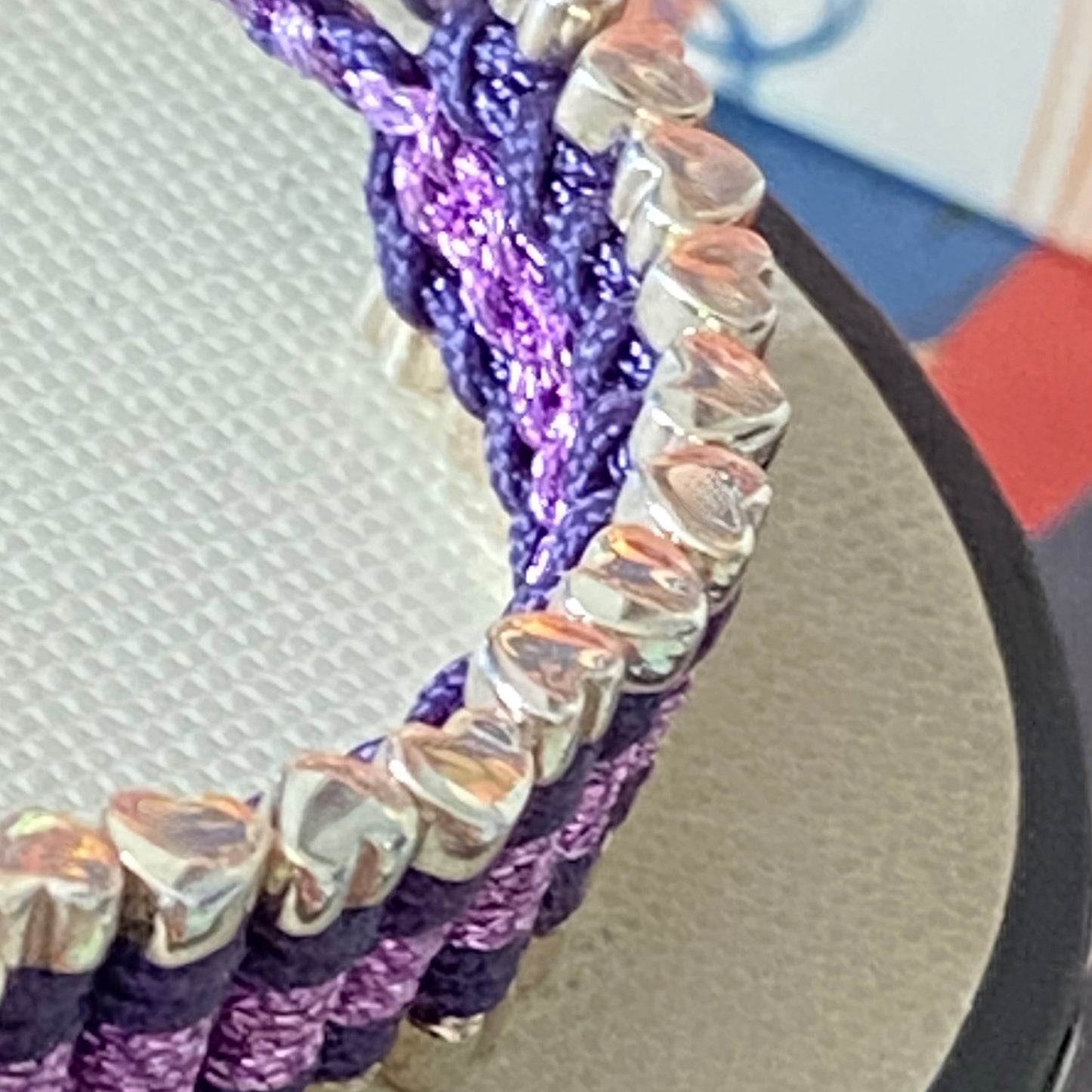 Purple Sterling Silver Links of London Friendship Bracelet