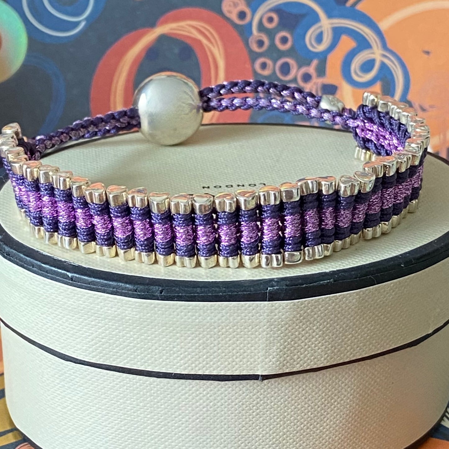 Purple Sterling Silver Links of London Friendship Bracelet
