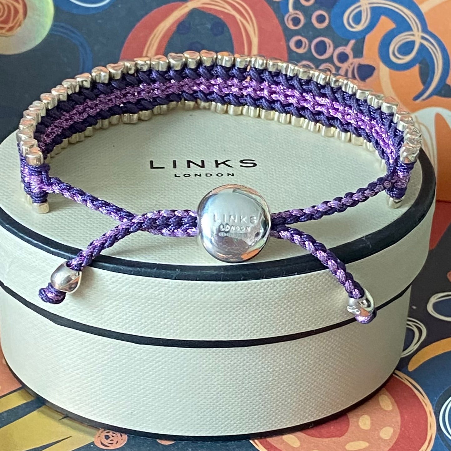 Purple Sterling Silver Links of London Friendship Bracelet