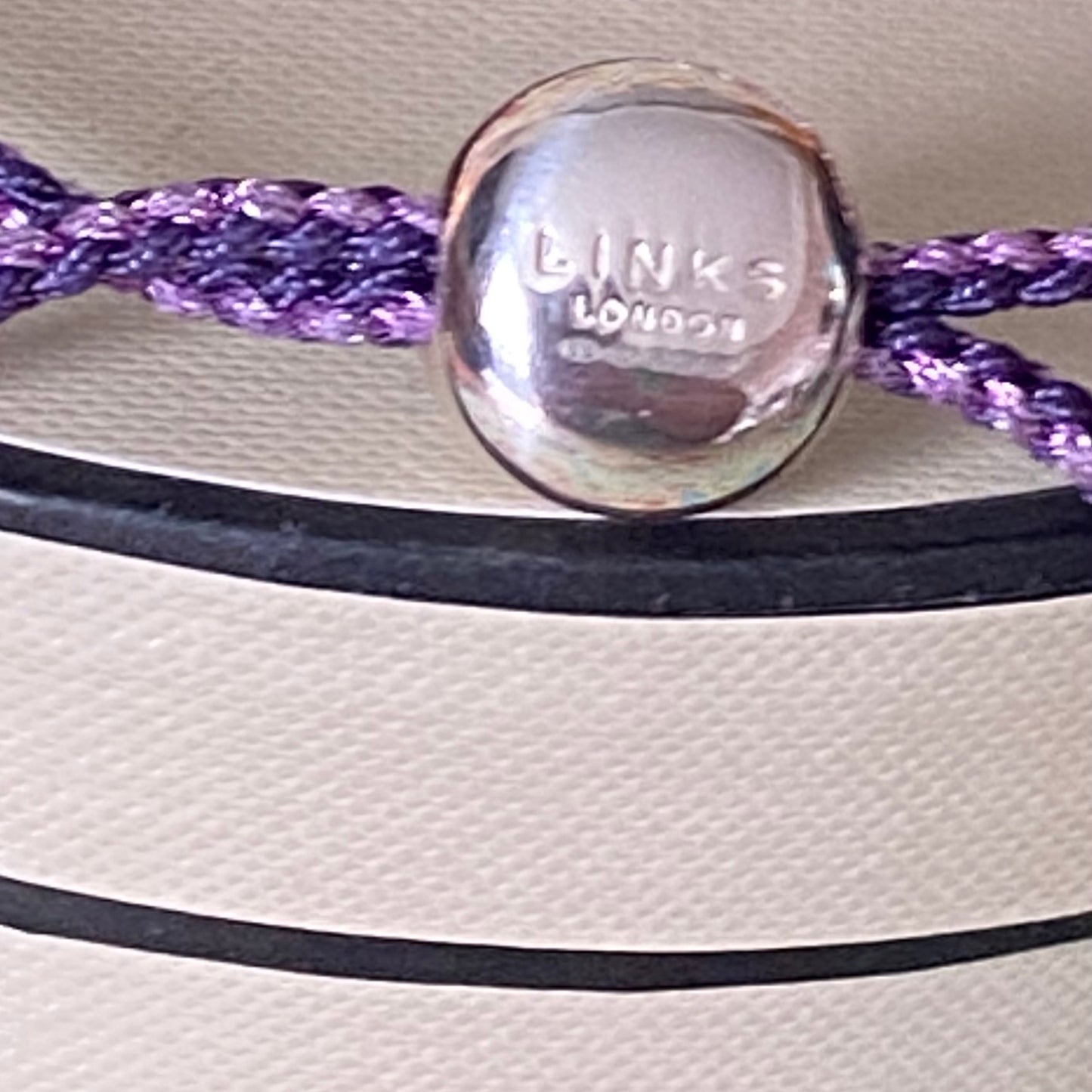 Purple Sterling Silver Links of London Friendship Bracelet