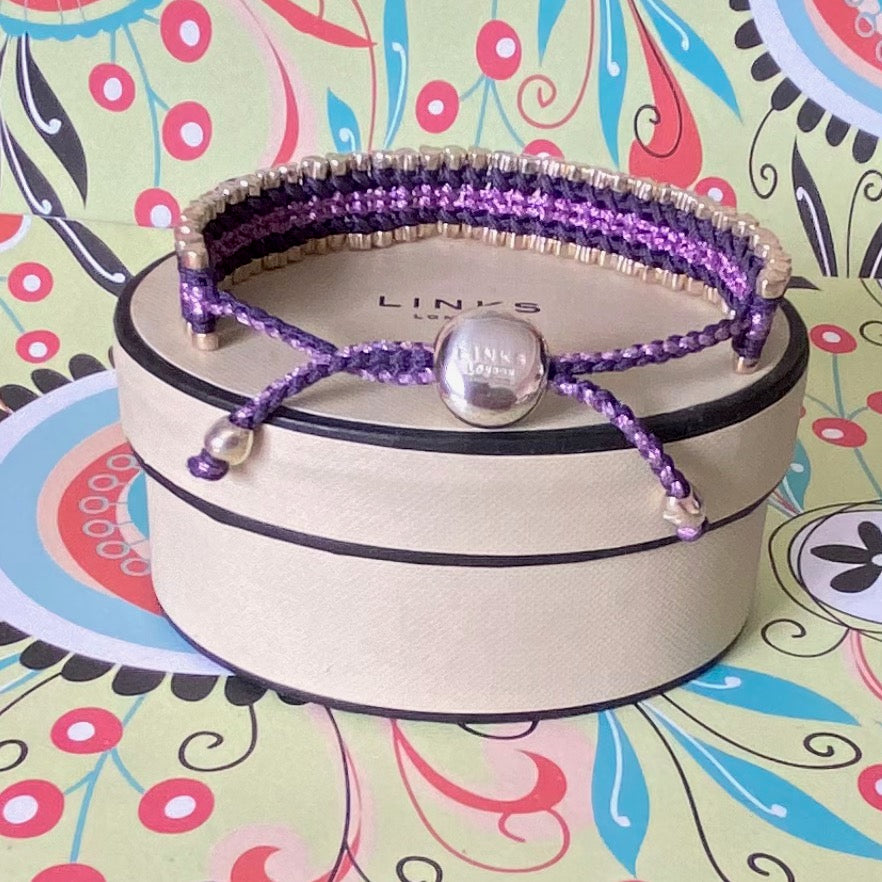 Purple Sterling Silver Links of London Friendship Bracelet