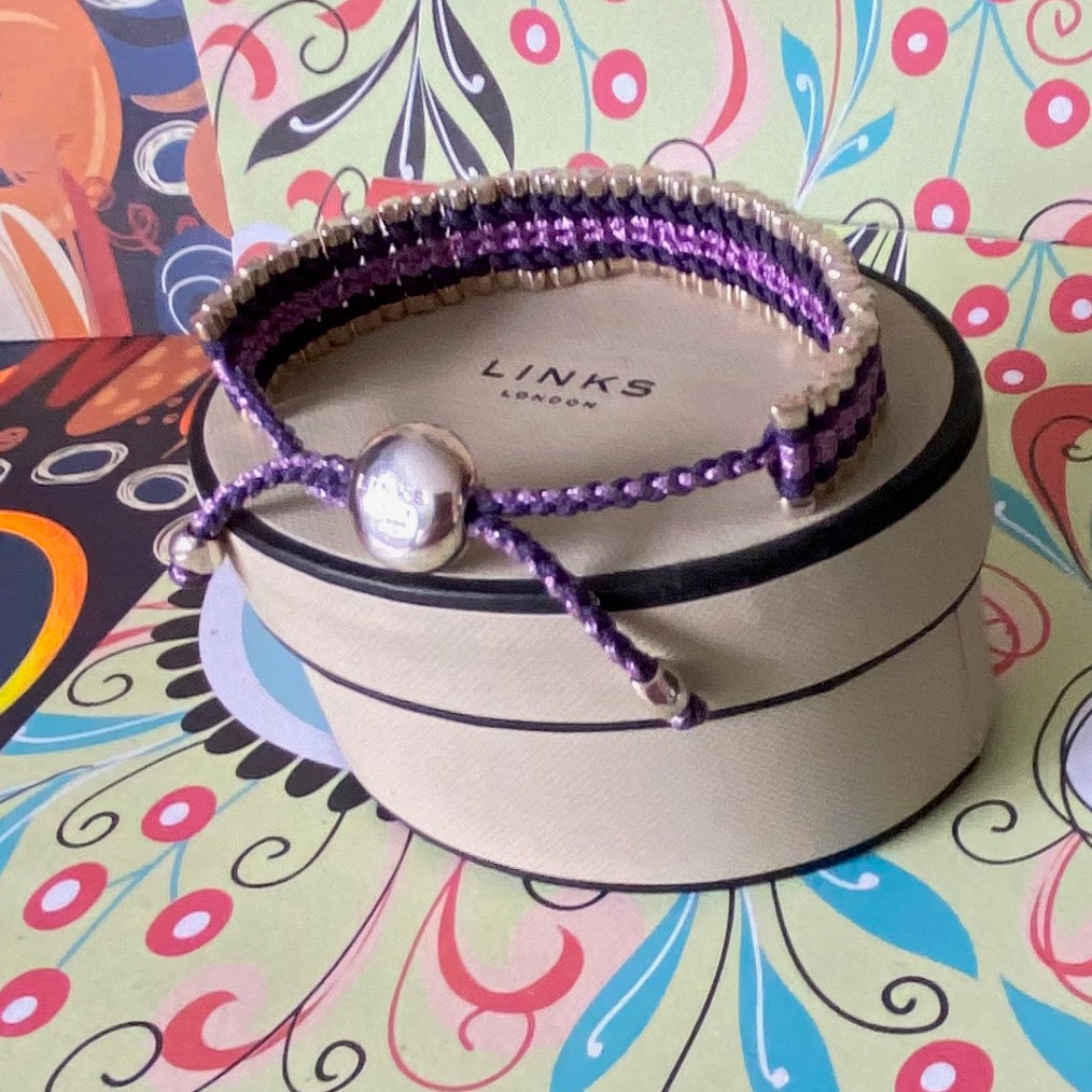 Purple Sterling Silver Links of London Friendship Bracelet