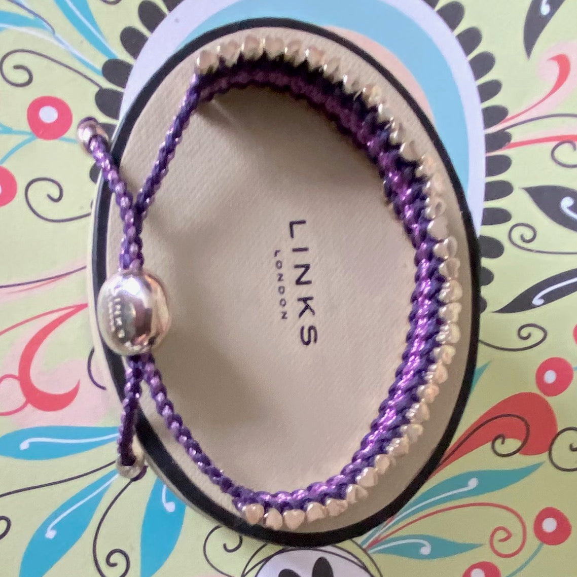 Purple Sterling Silver Links of London Friendship Bracelet
