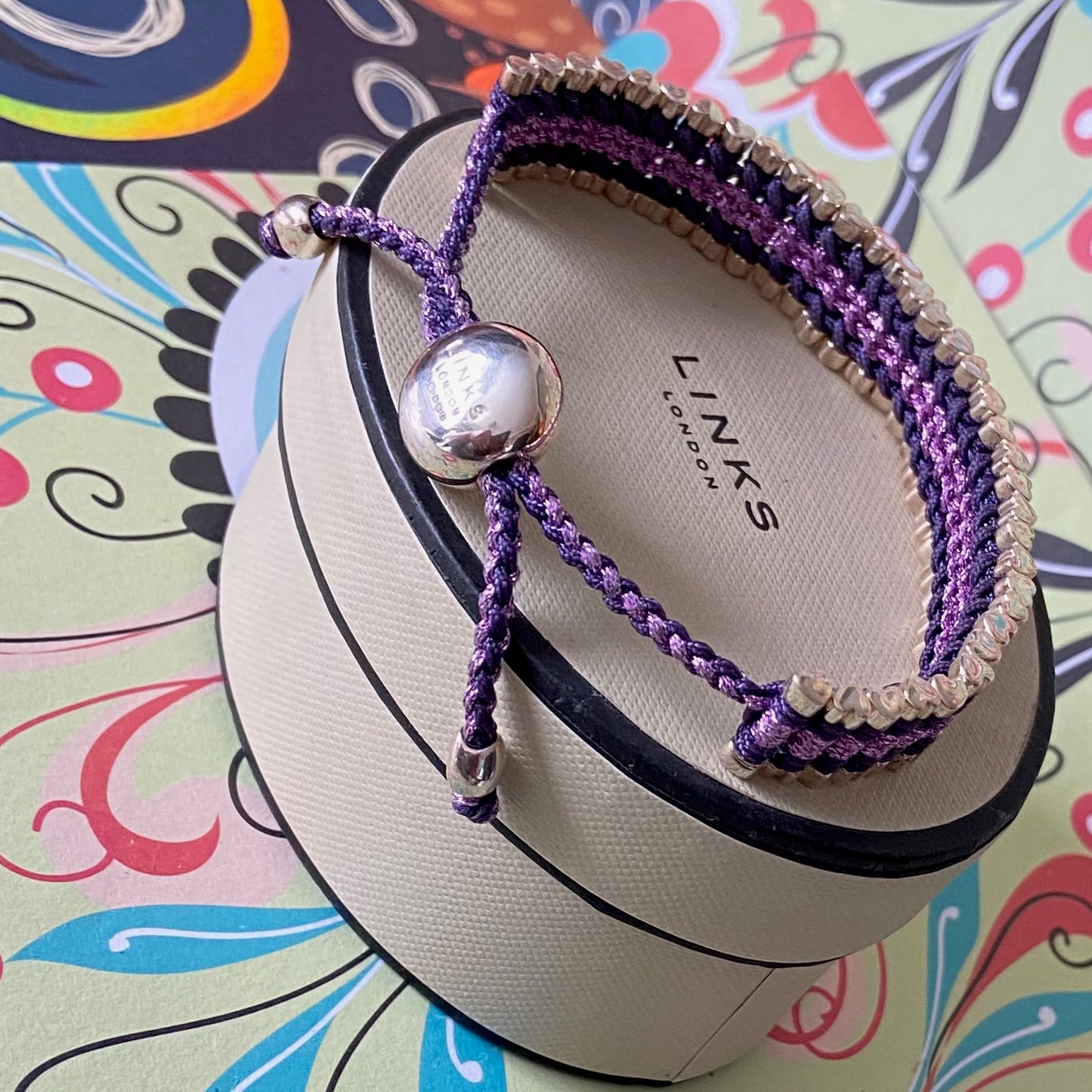 Purple Sterling Silver Links of London Friendship Bracelet