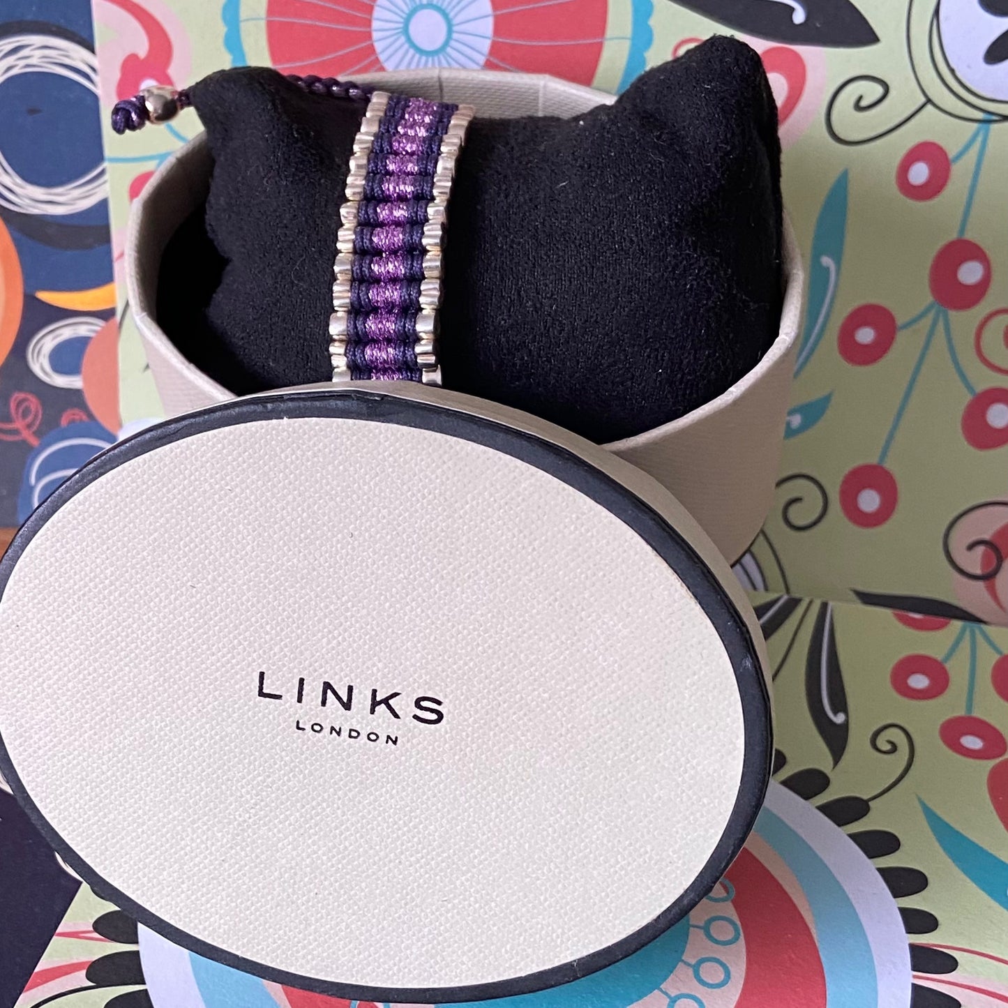 Purple Links of London Sterling Silver Friendship Bracelet