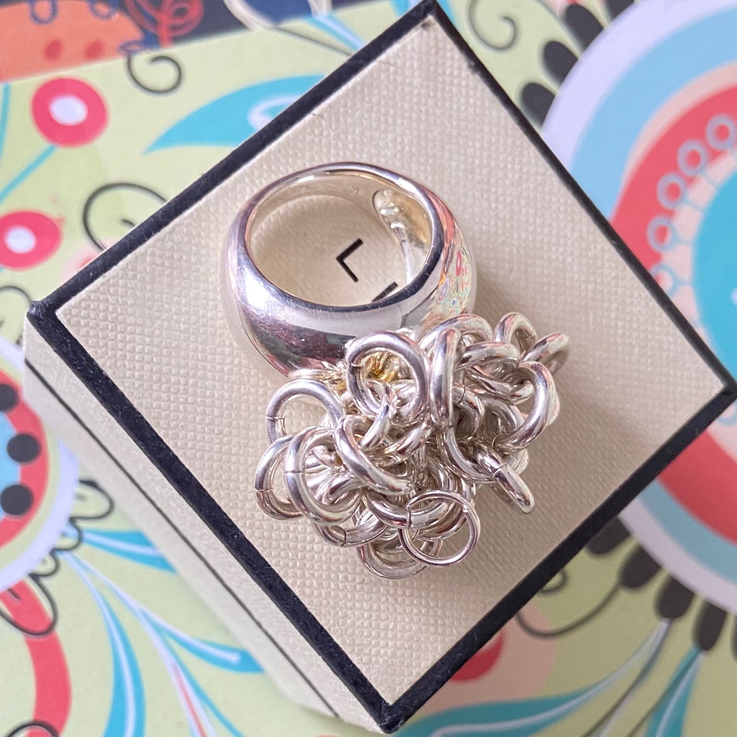 Very Rare Sterling Silver Links of London Hope Chain Ring