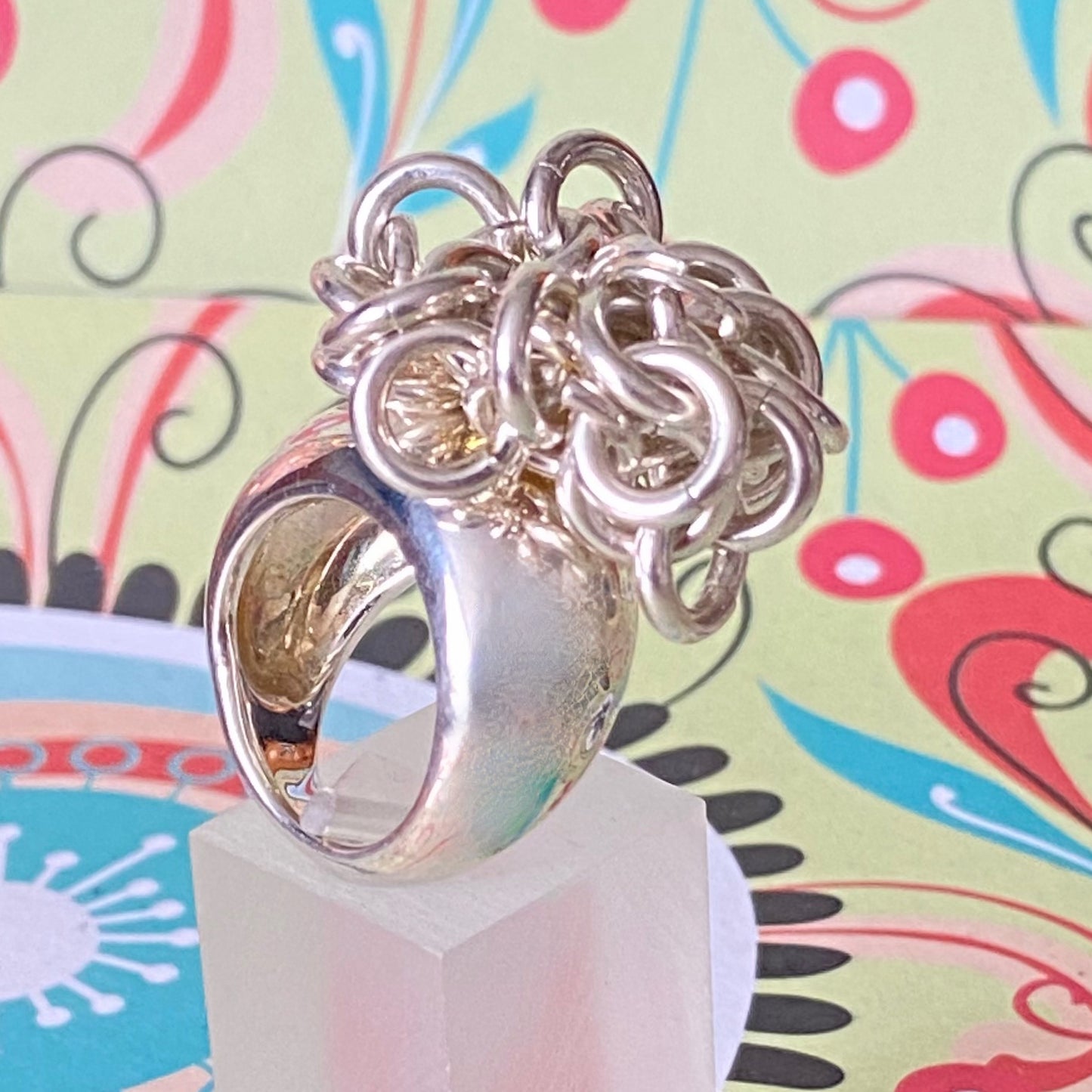 Very Rare Sterling Silver Links of London Hope Chain Ring