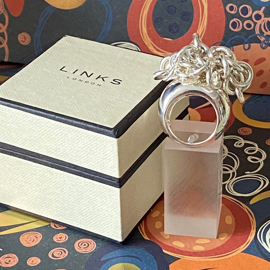 Very Rare Sterling Silver Links of London Hope Chain Ring