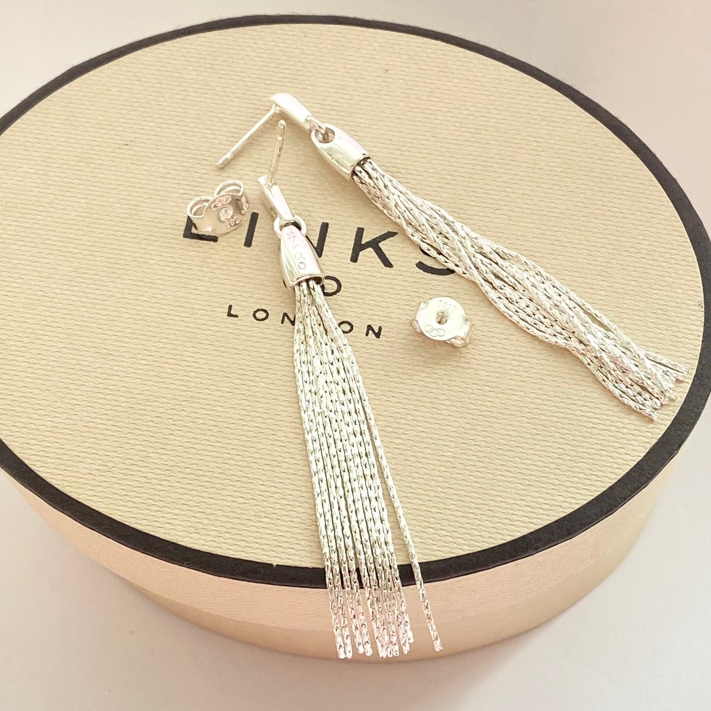 Links of London Sterling Silver Silk Row Earrings New