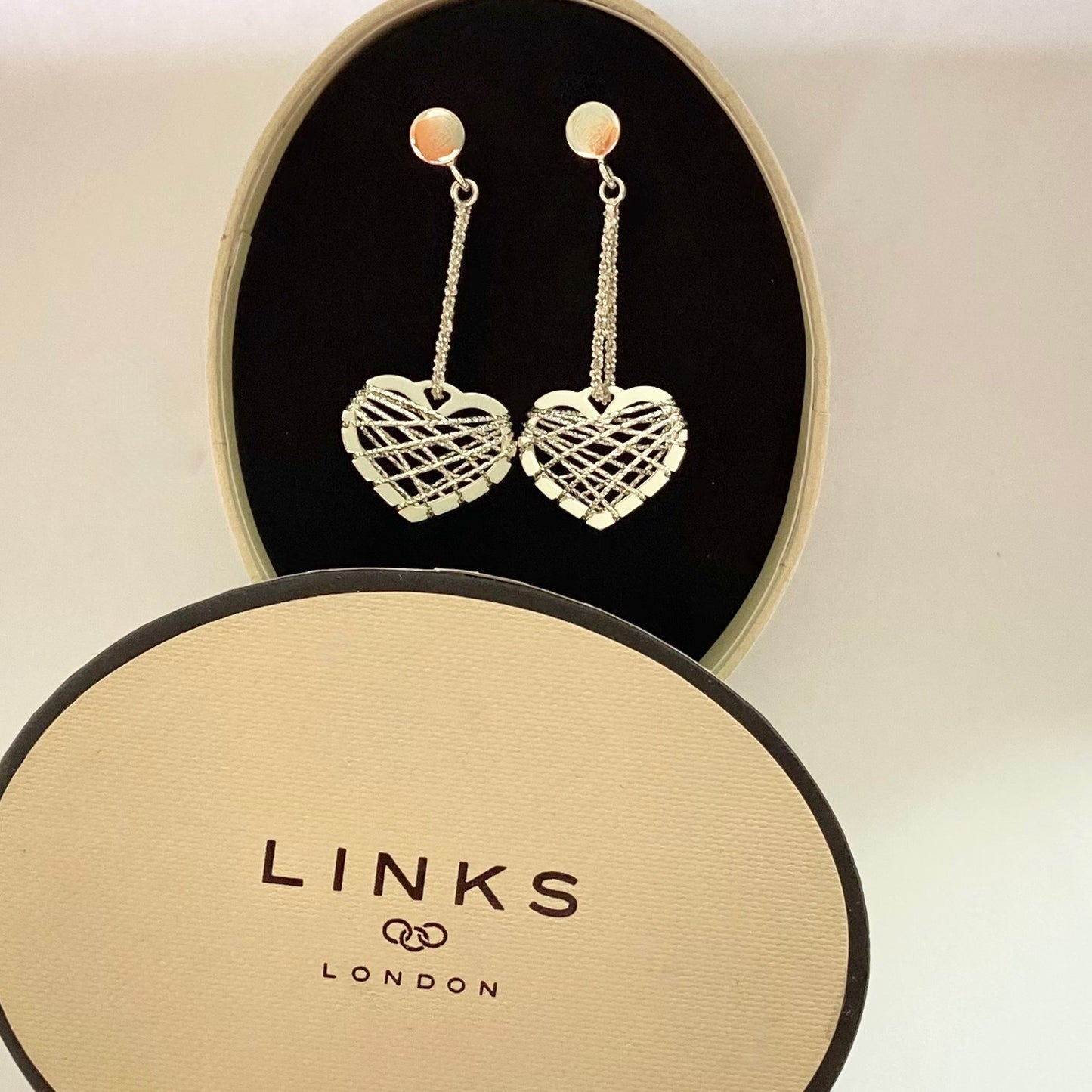 Authentic New Links of London Sterling Silver Dream Catcher Heart Earrings