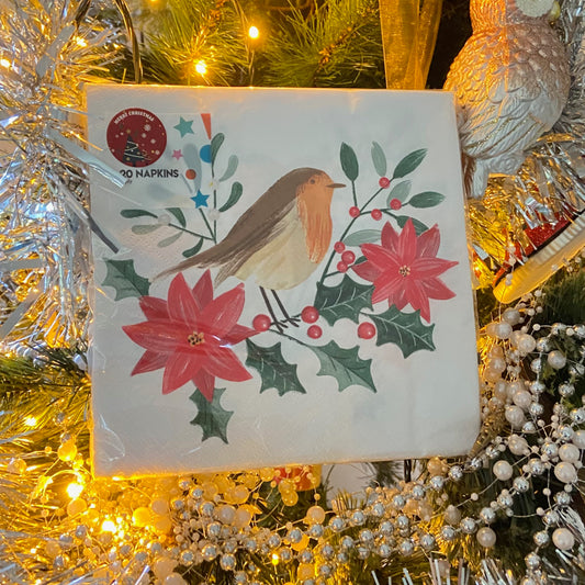 Red Robin Christmas Napkins