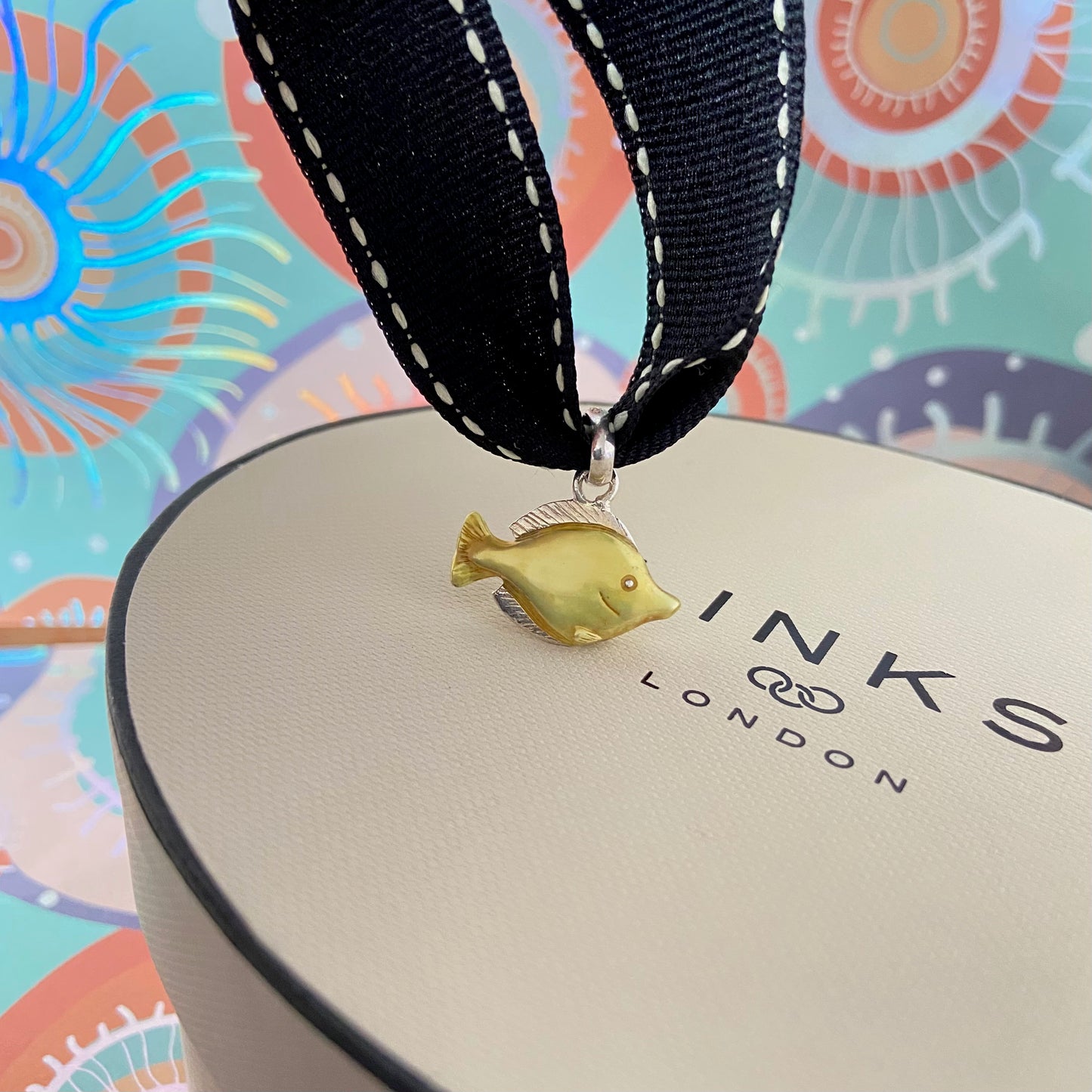 New! Links of London Sterling Silver Yellow Tropical Fish Charm