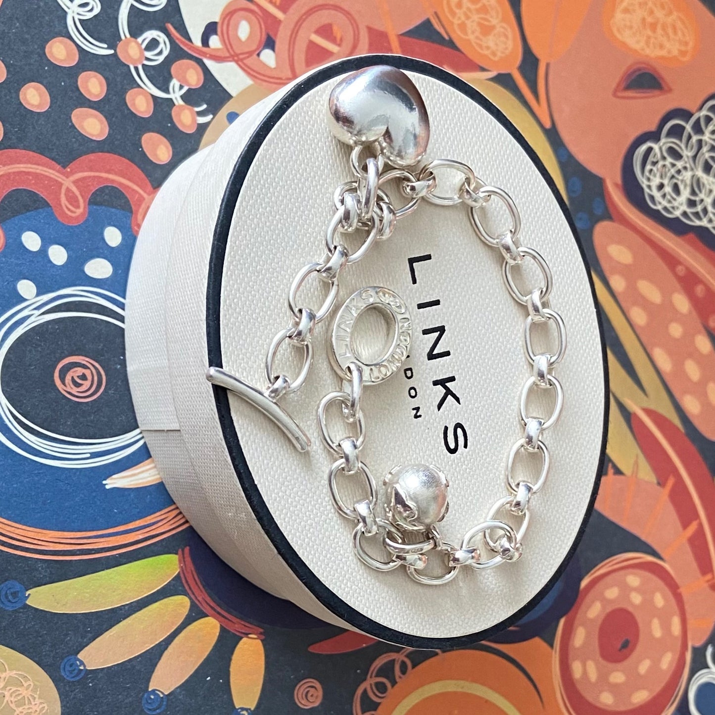 Links of London Fully Hallmarked Sterling Silver Larger Links T-Bar Bracelet