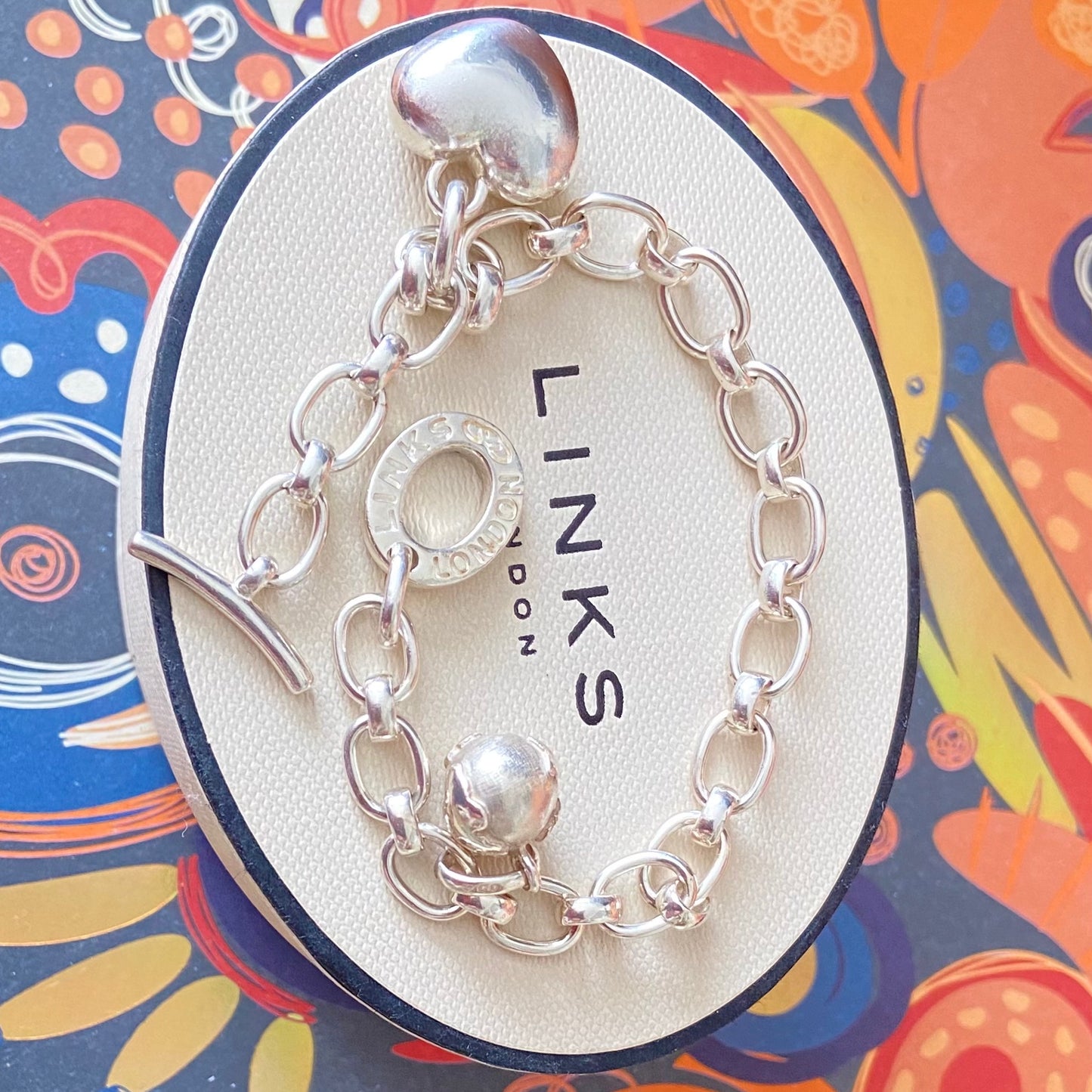 Links of London Fully Hallmarked Sterling Silver Larger Links T-Bar Bracelet