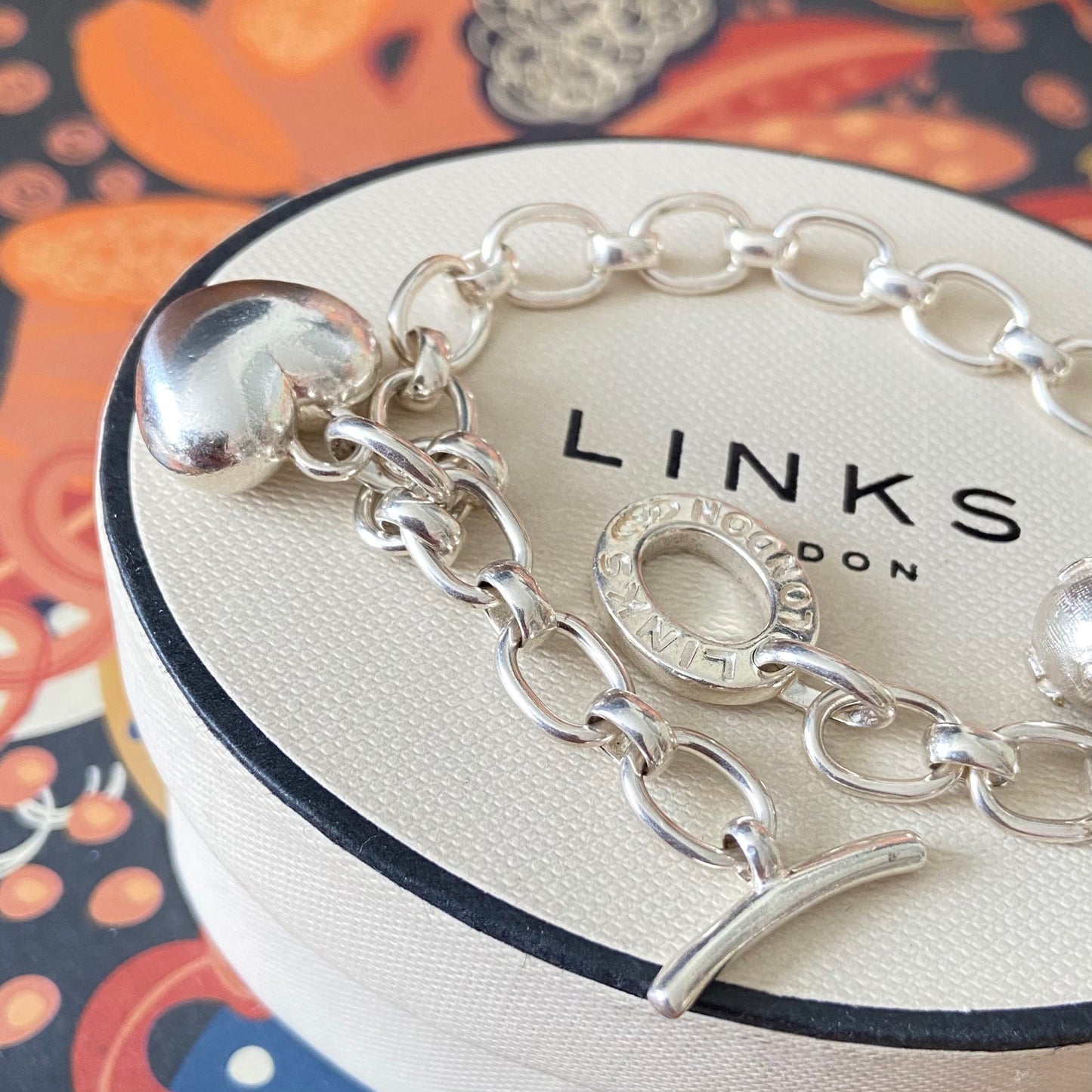 Links of London Fully Hallmarked Sterling Silver Larger Links T-Bar Bracelet