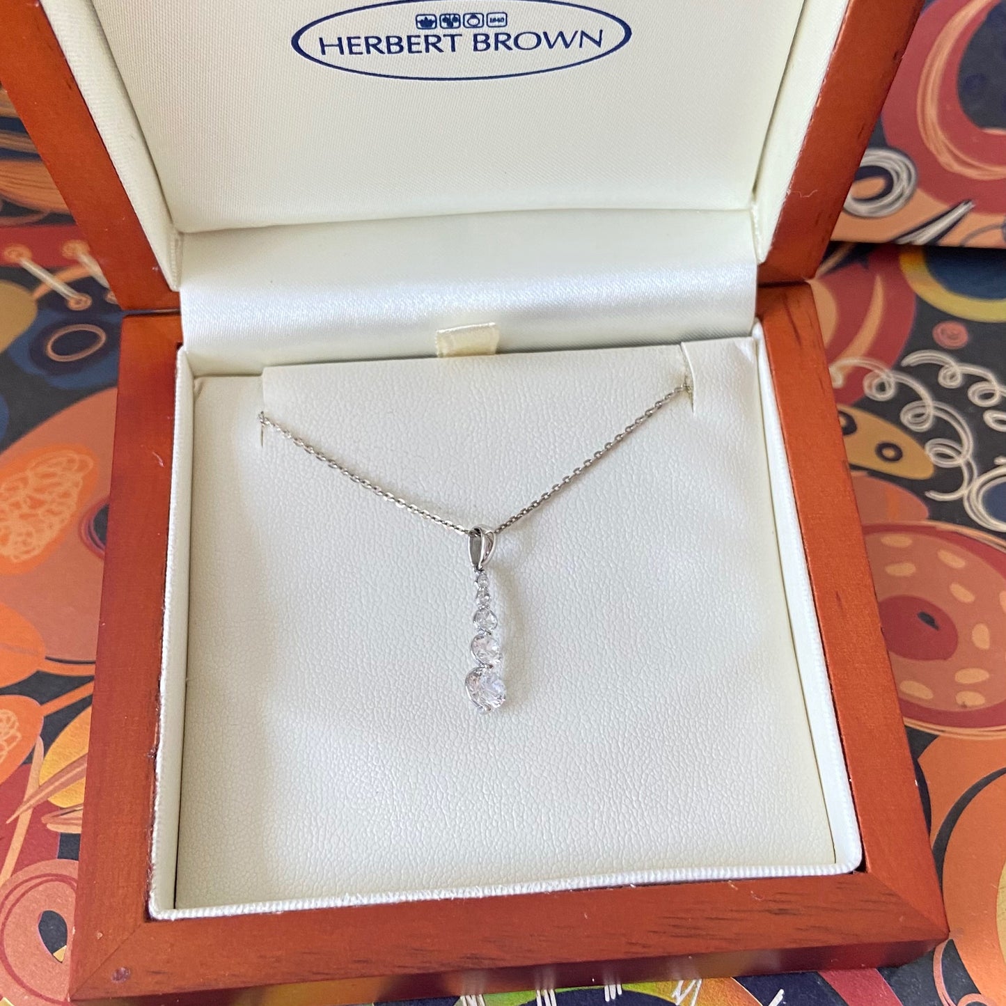 9ct Gold (375) and CZ stones Pendent on a 925 Sterling Silver (925) Necklace