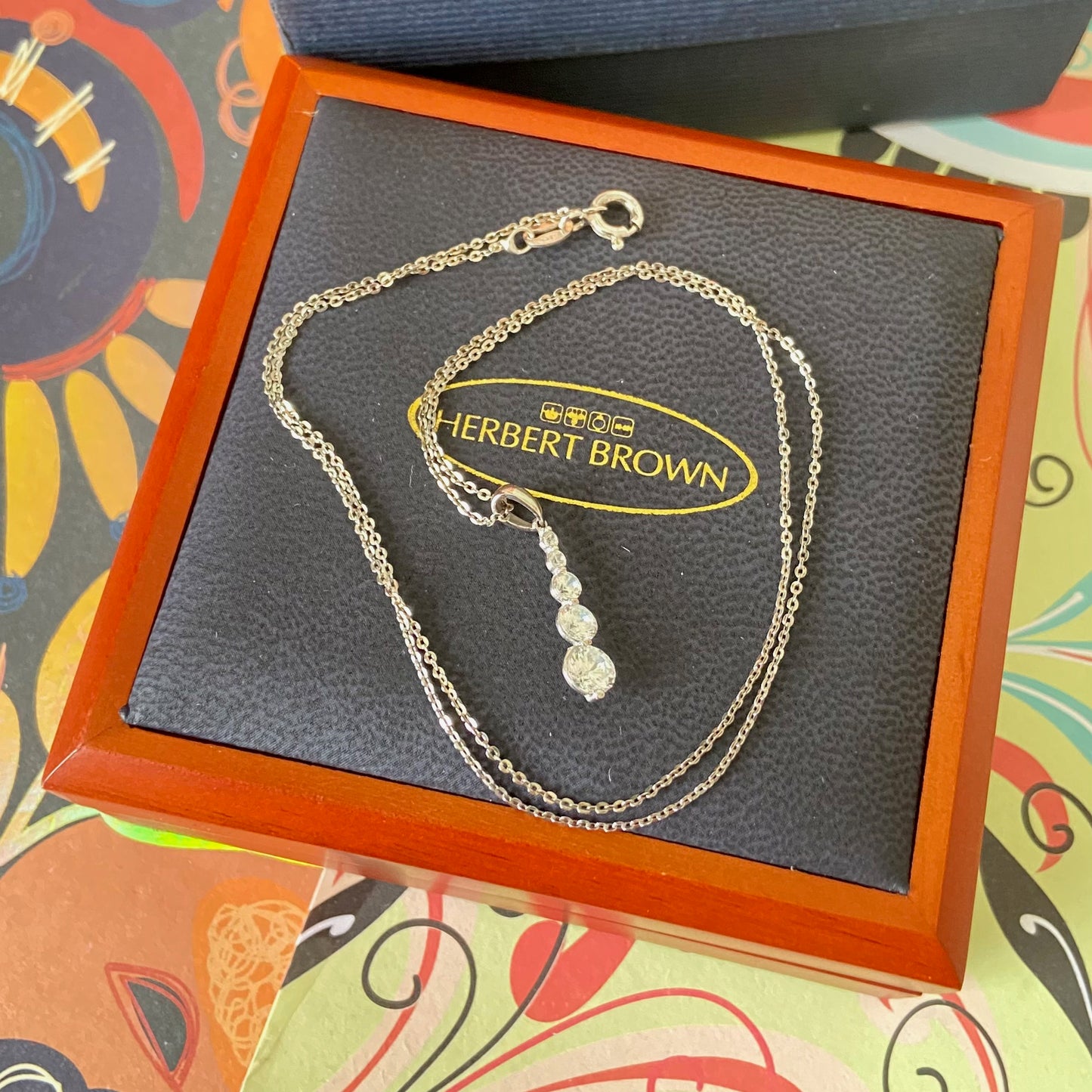 9ct Gold (375) and CZ stones Pendent on a 925 Sterling Silver (925) Necklace