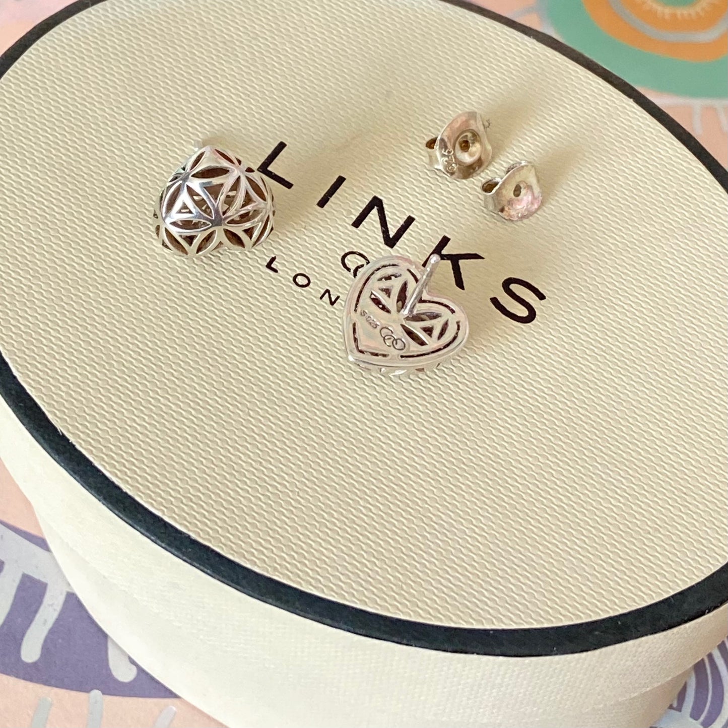 Links of London Maze Heart Stud Earrings