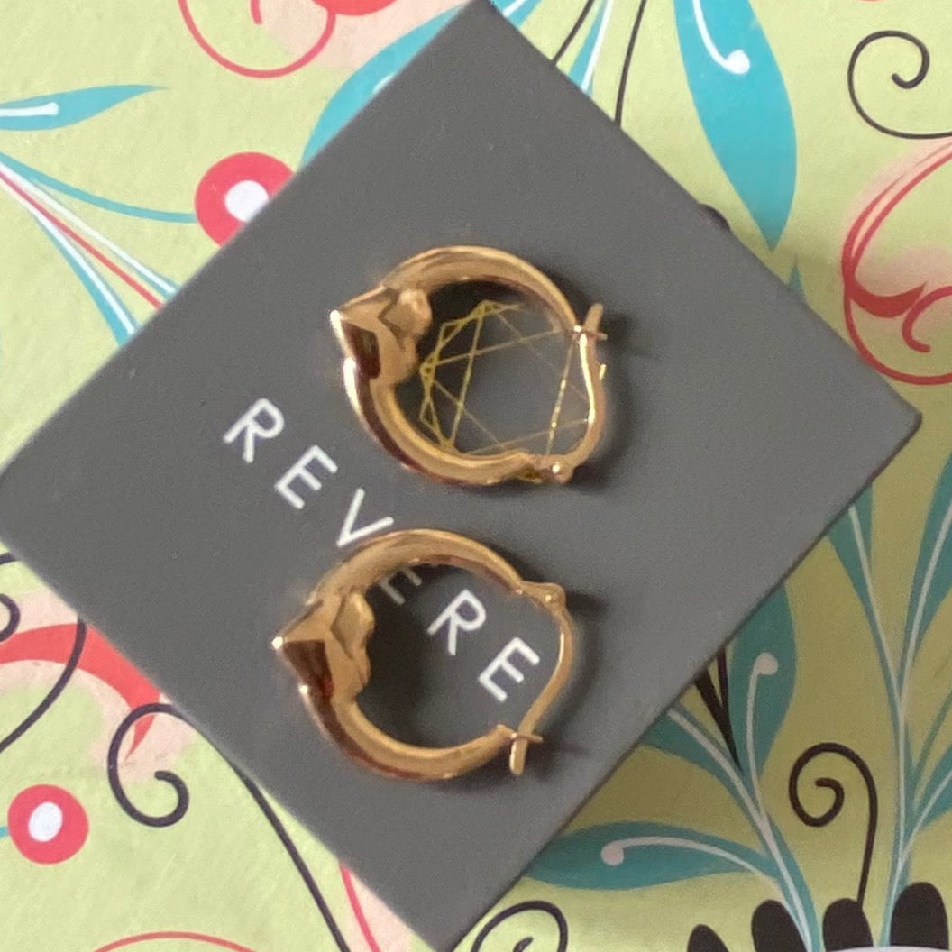 9ct Yellow Gold and Crystal Heart Creole Earrings