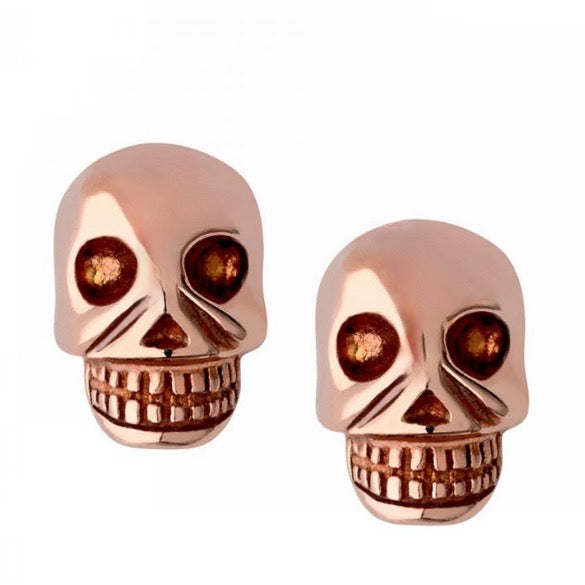 Links of London Rose Gold Plated Mini Skull Stud Earrings