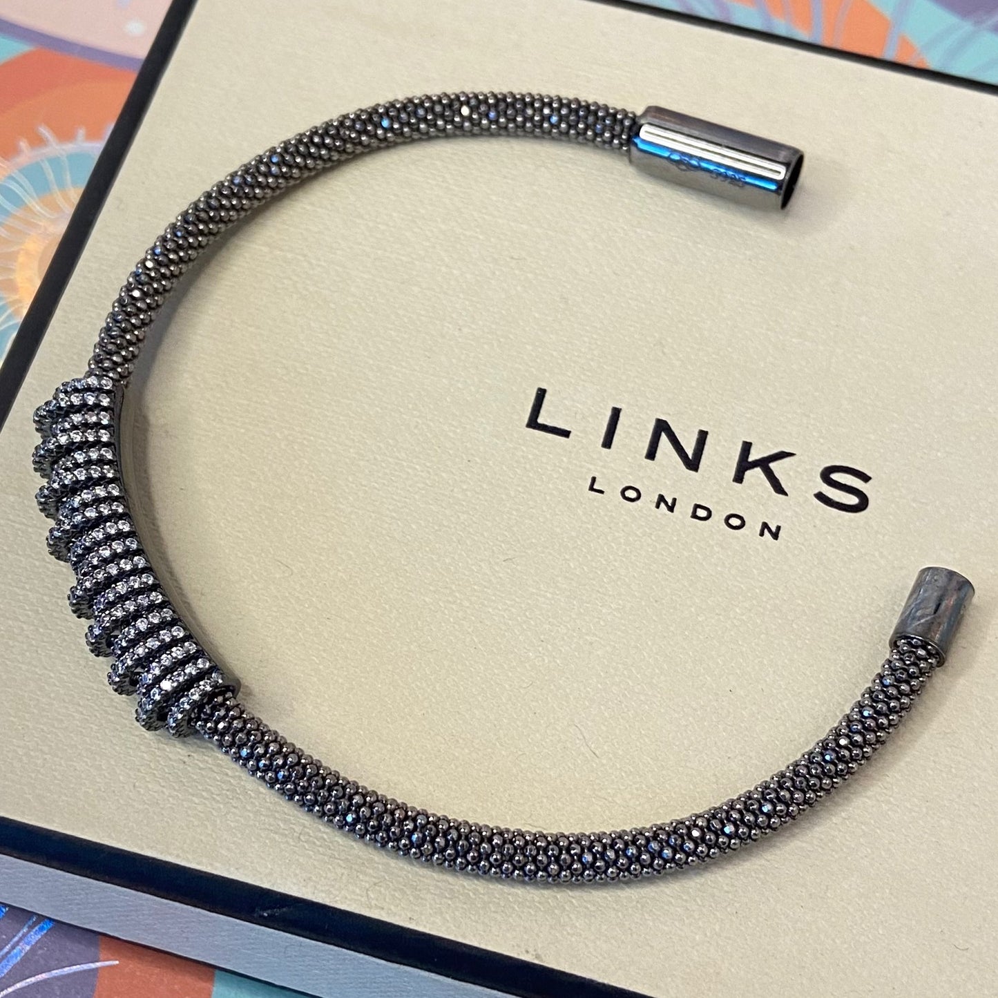 Links of London Star Dust Sterling Silver Crown Dark Ruthenium Bracelet