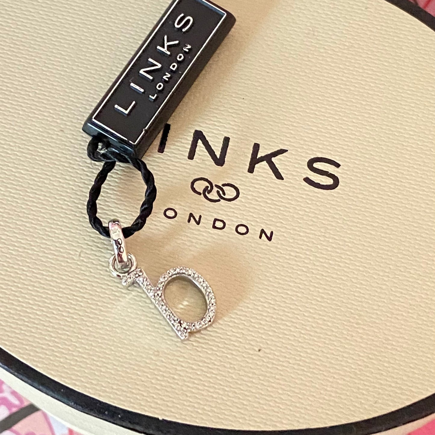 Links of London Letter b Charm with Pavé Diamonds