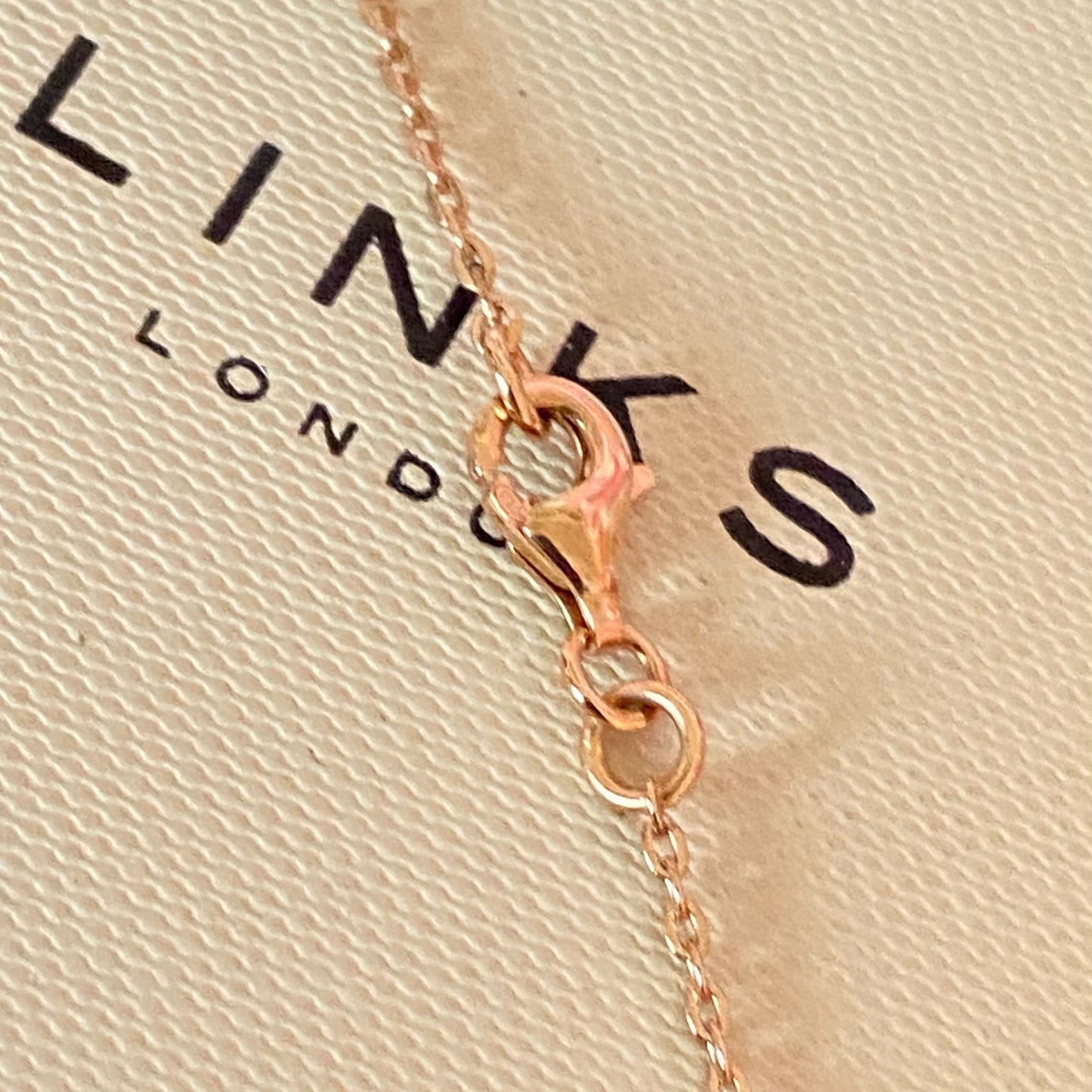 Links of London Necklace with 18ct Gold Vermeil Pearl Sapphire pendent