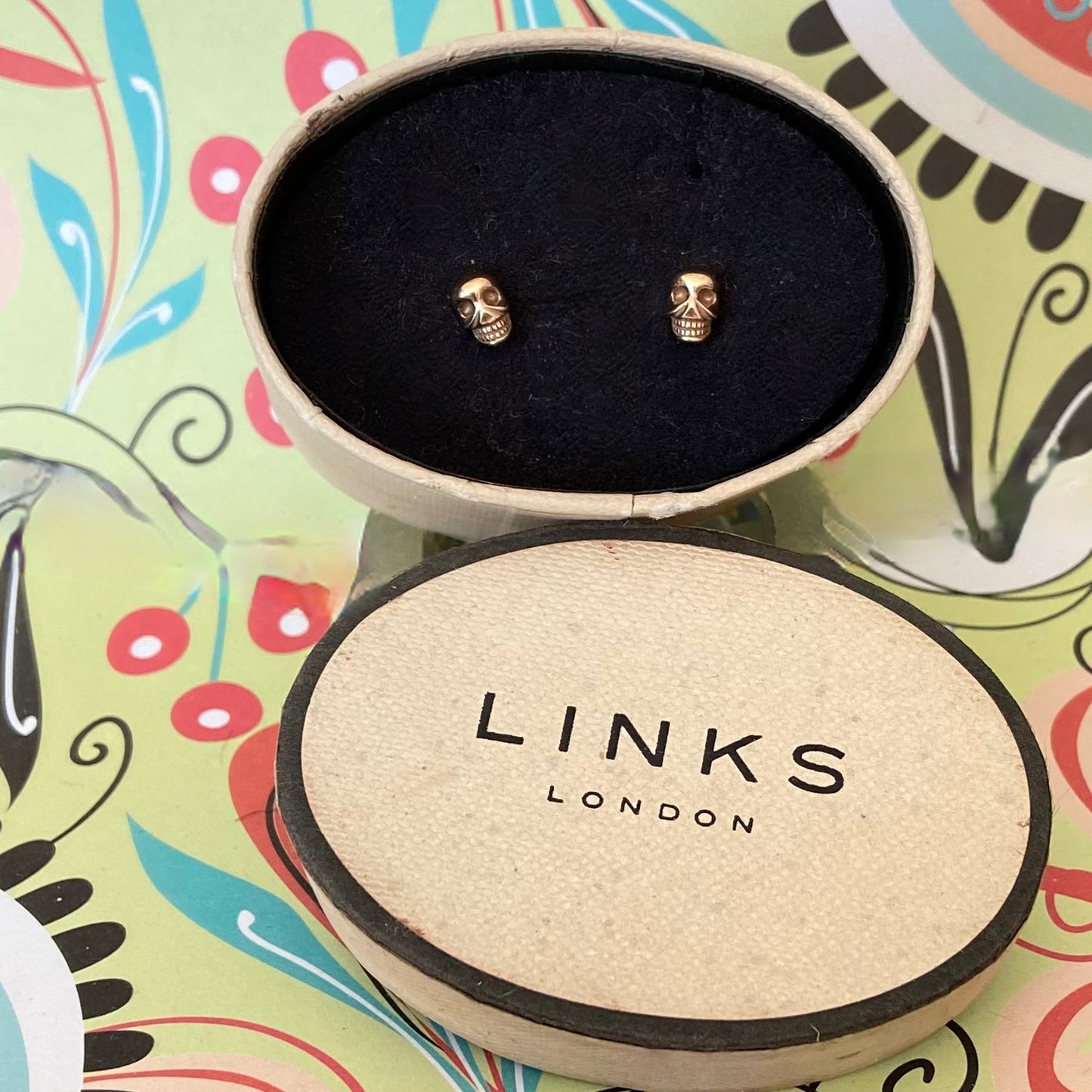 Links of London Rose Gold Plated Mini Skull Stud Earrings
