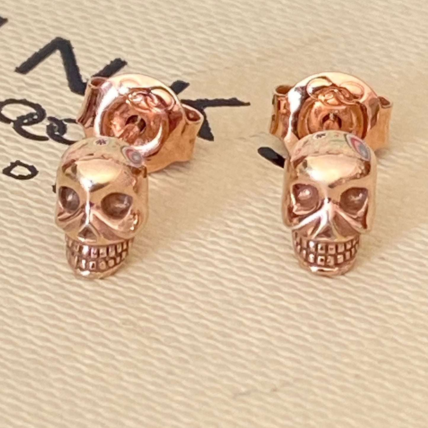 Links of London Rose Gold Plated Mini Skull Stud Earrings