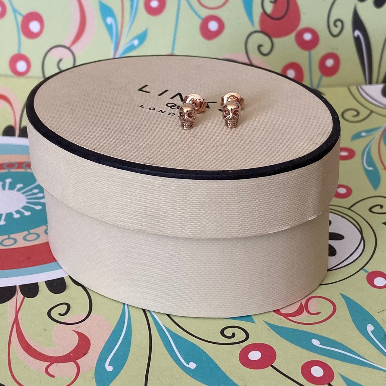 Links of London Rose Gold Plated Mini Skull Stud Earrings