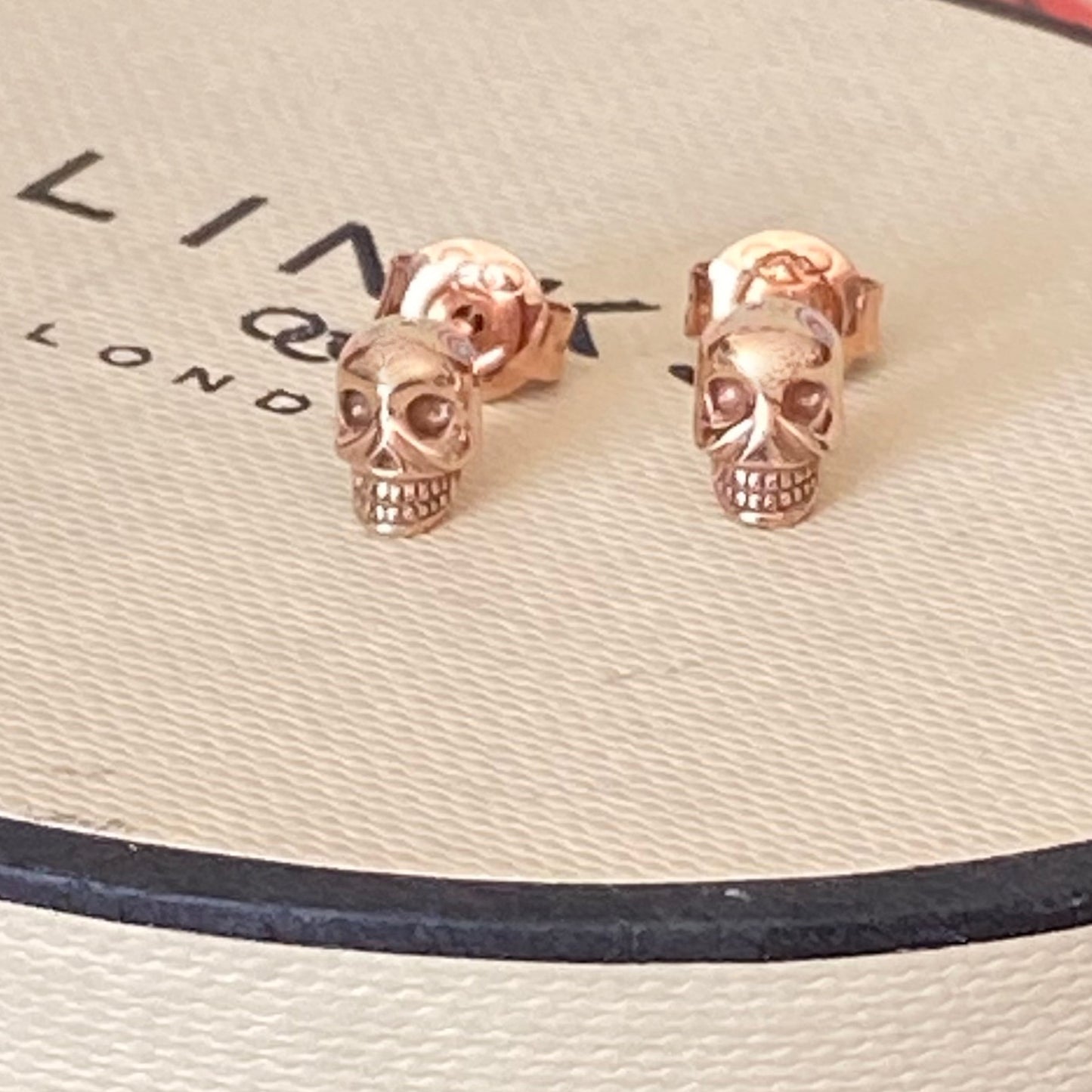 Links of London Rose Gold Plated Mini Skull Stud Earrings