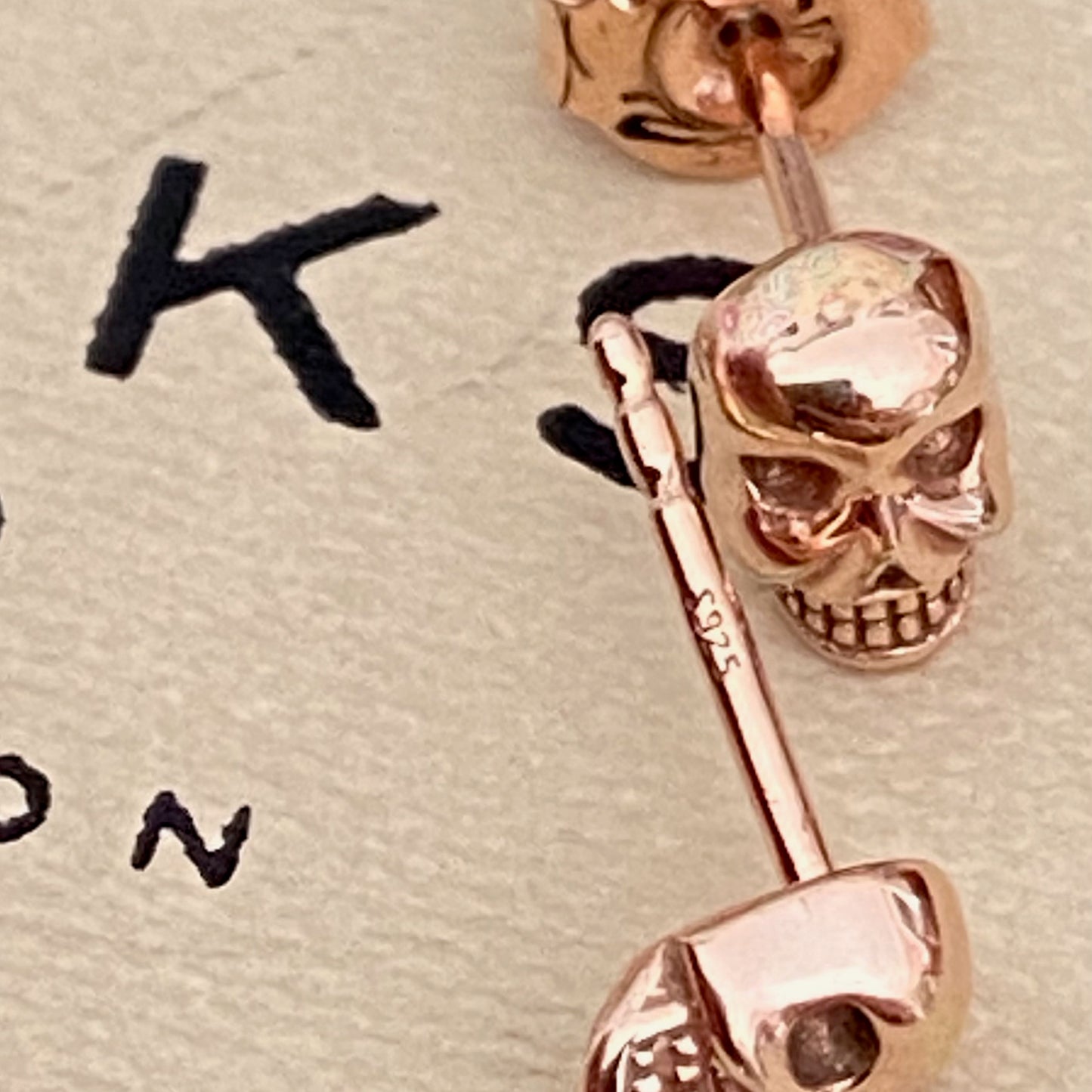 Links of London Rose Gold Plated Mini Skull Stud Earrings