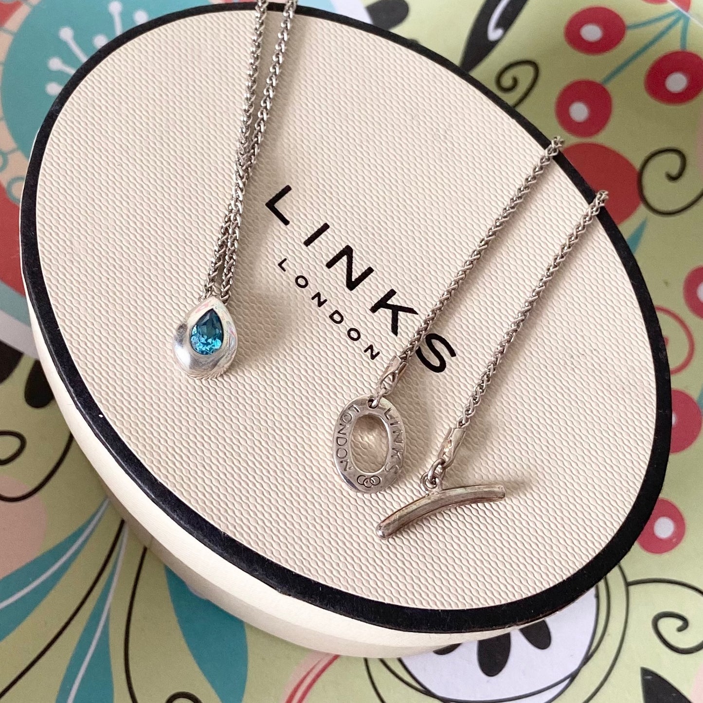 Links of London Blue Topaz Tear Drop Pendent Necklace