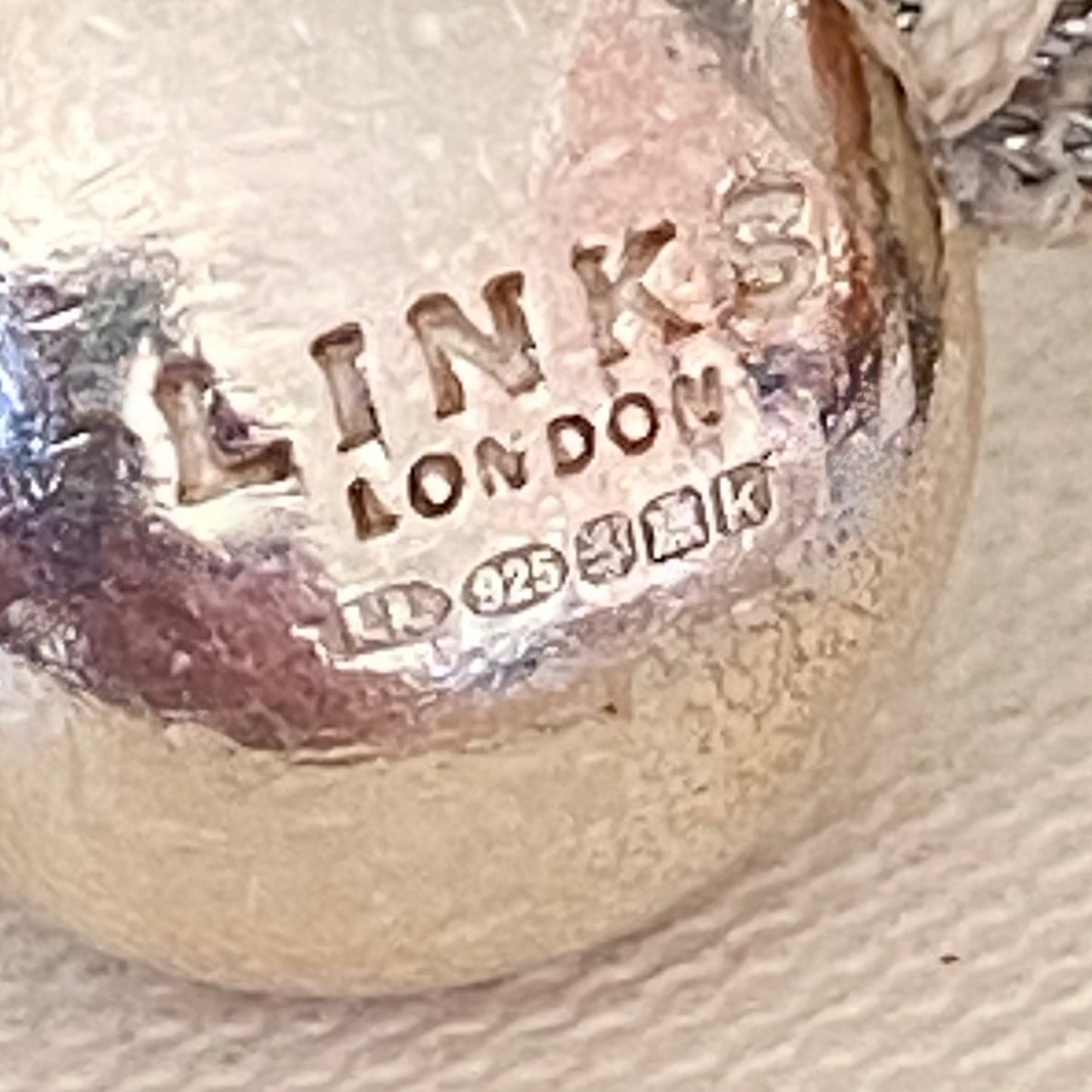 Links of London Sterling Silver cream and silver adjustable Friendship Bracelet