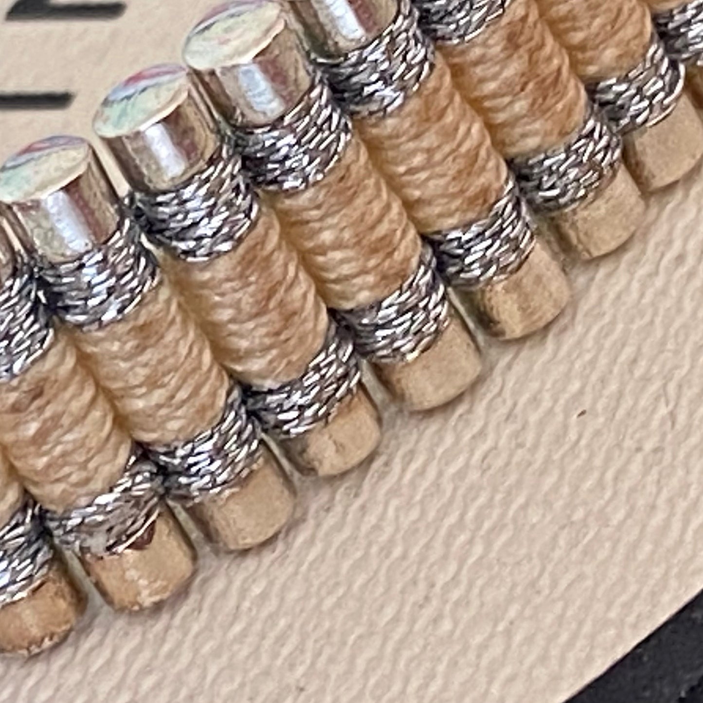 Links of London Sterling Silver cream and silver adjustable Friendship Bracelet