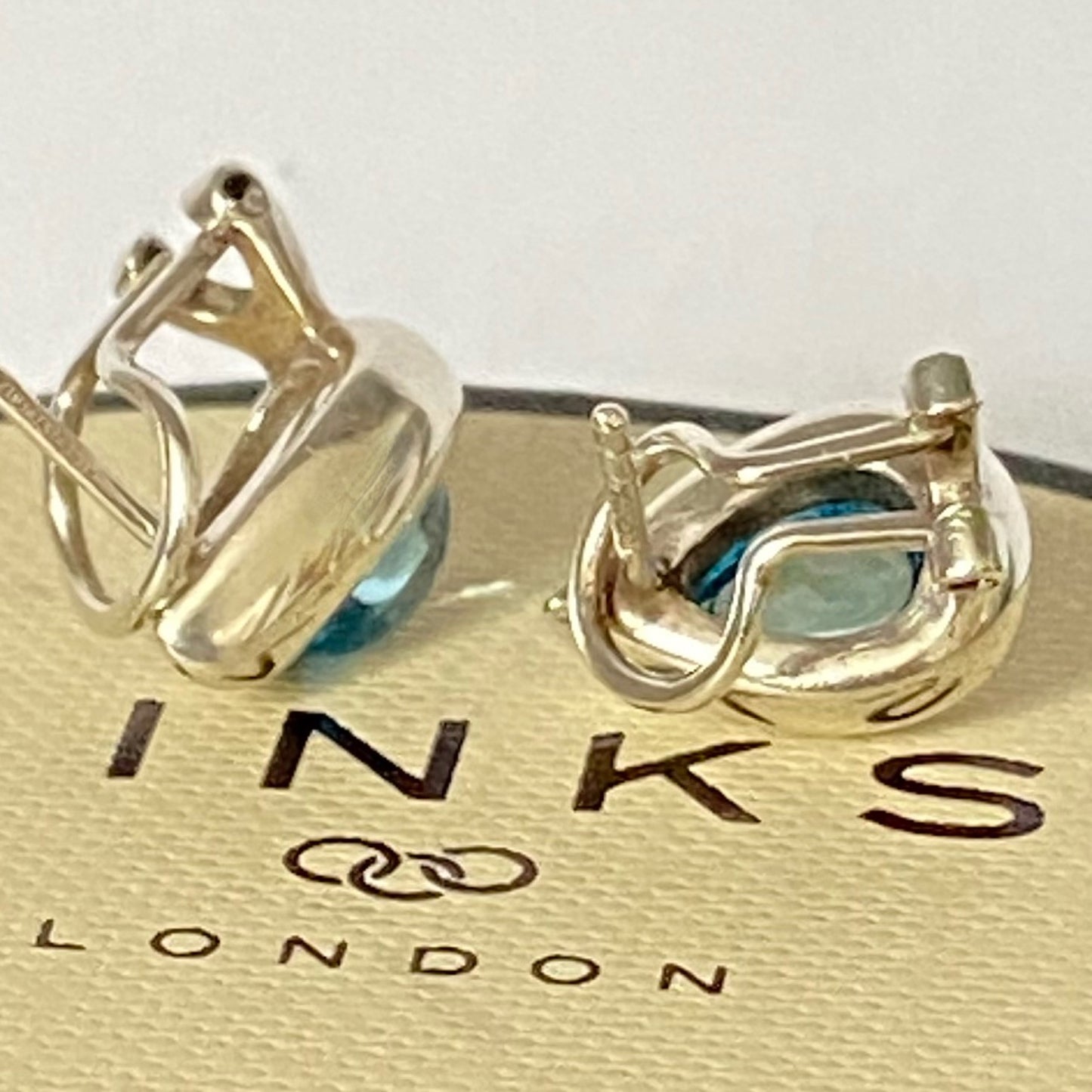 Links of London Sterling Silver Tear Drop Earrings with a Blue Topaz Tear drop Stone