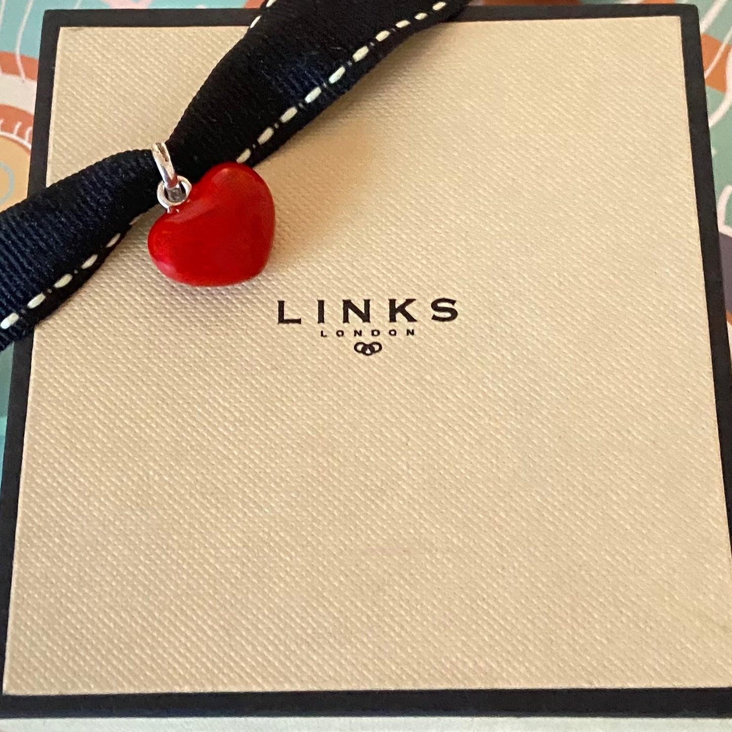 Red Enamel Sterling Silver Puffed Heart Links of London Charm