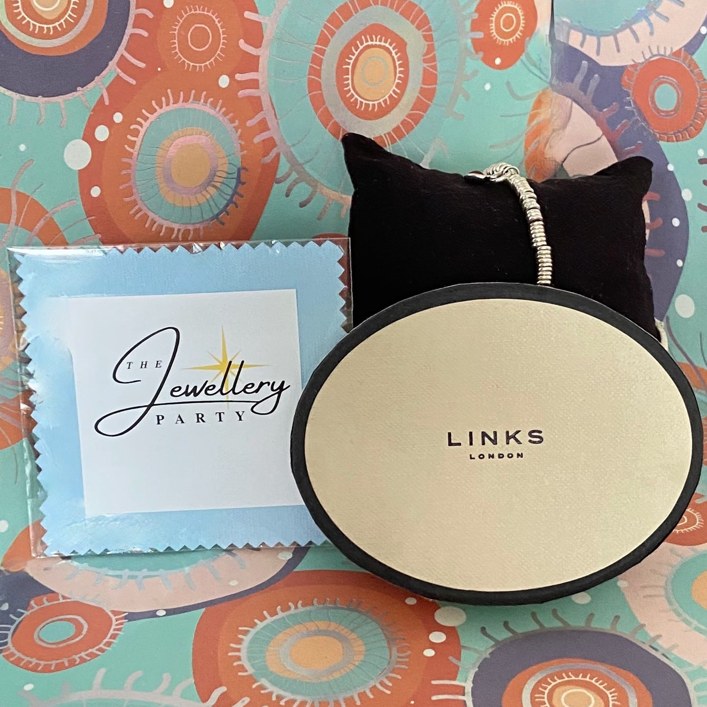 Dainty Links of London Sweetie Bracelet with Ruby Mini Tear drop Charm