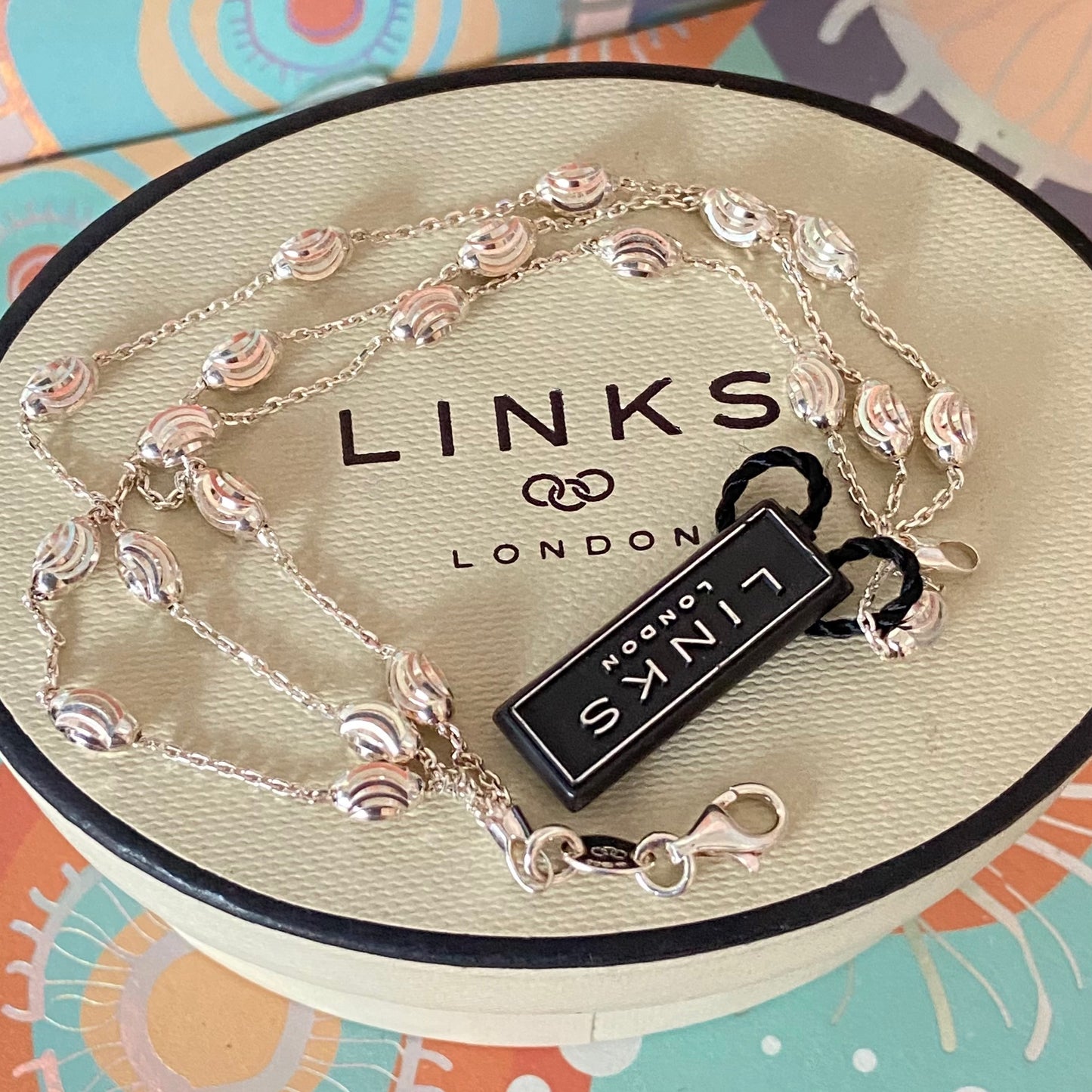 Three Strand Links of London Sterling Silver Essentials Bracelet with Beads – 17cm New with tag.