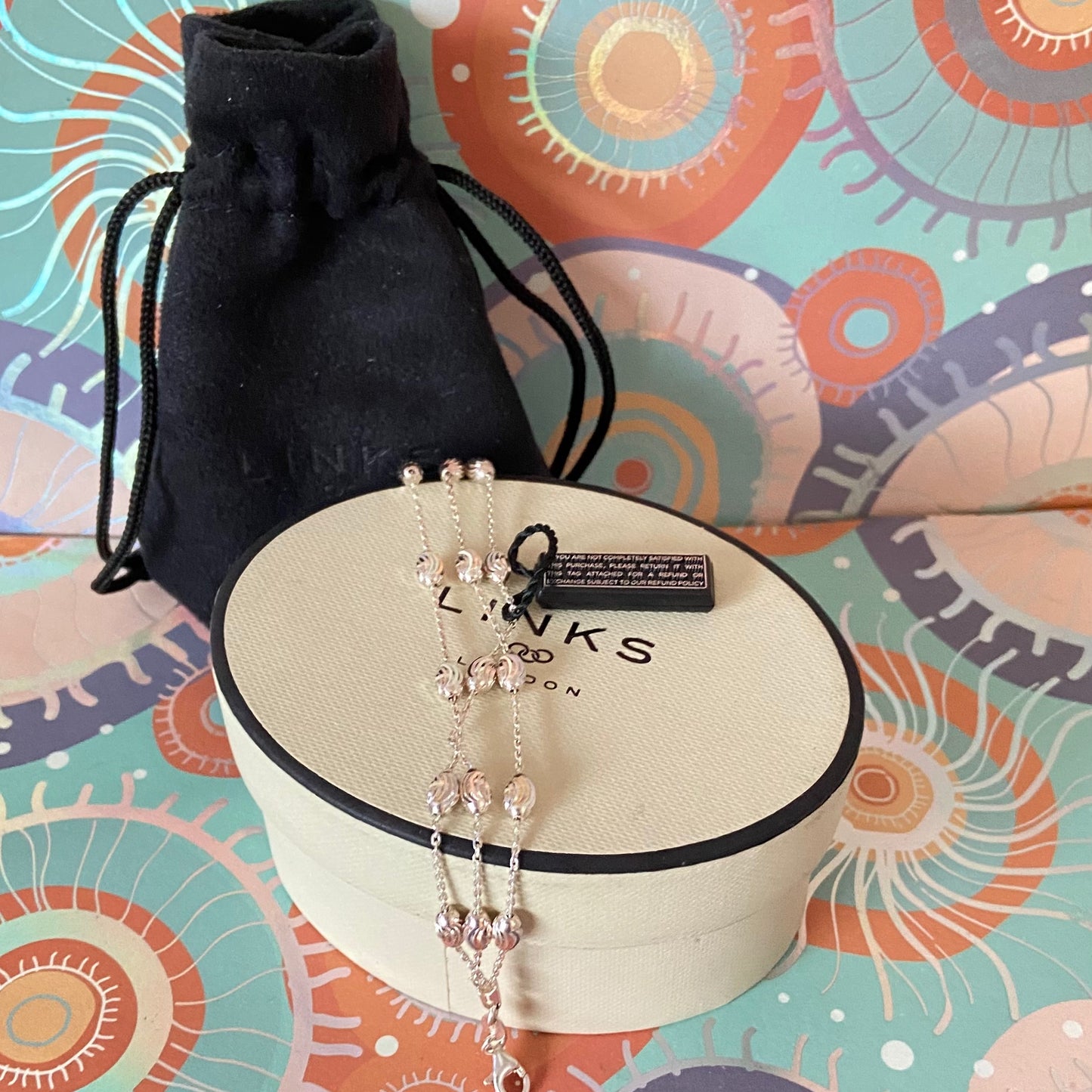 Three Strand Links of London Sterling Silver Essentials Bracelet with Beads – 17cm New with tag.