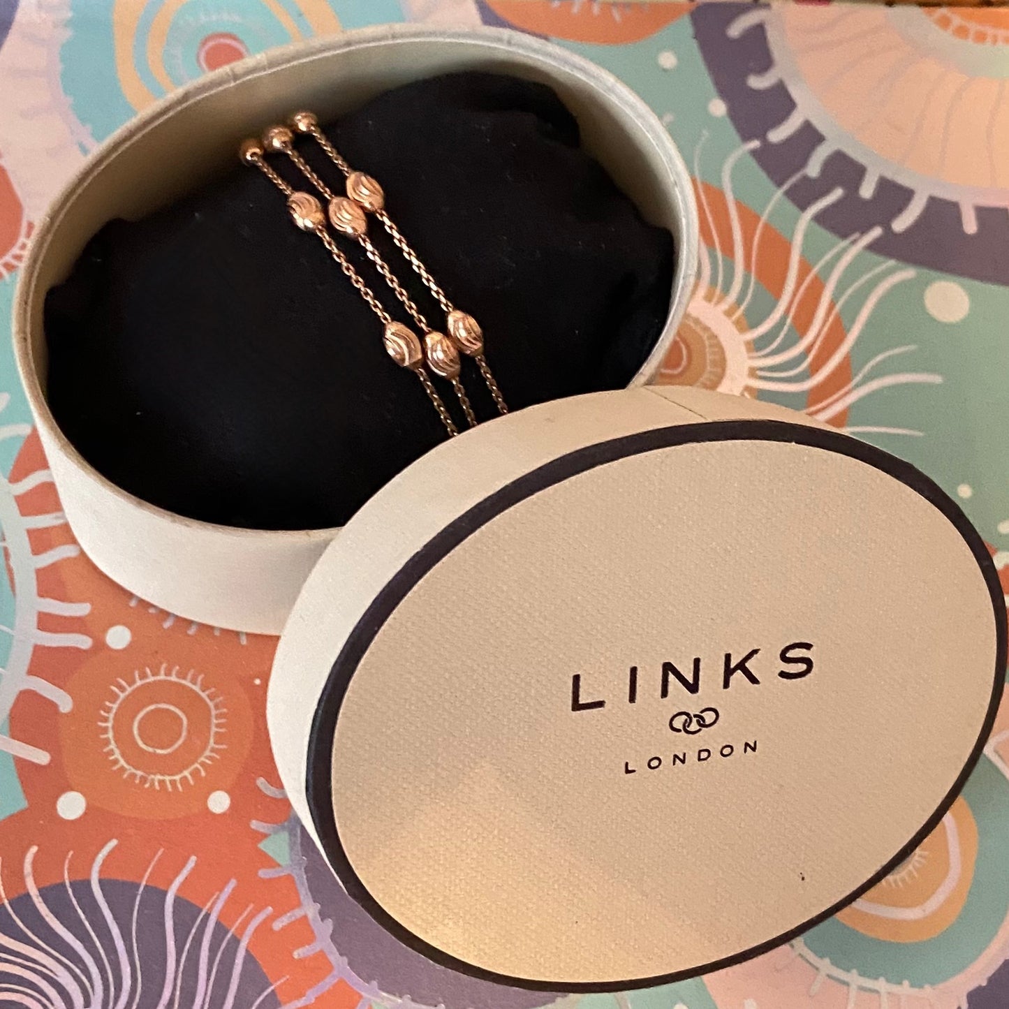 Three Strand Links of London Sterling Silver 18kt Gold Vermeil Essentials Bracelet with Beads – 17.5cm.