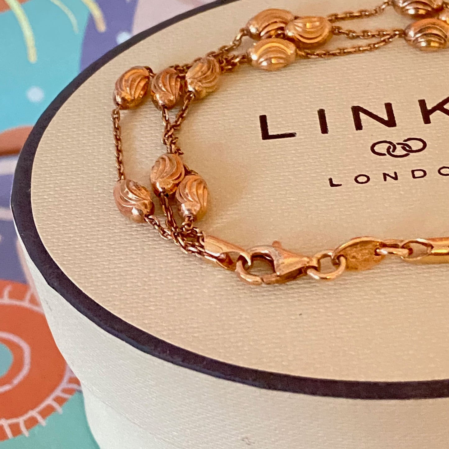 Three Strand Links of London Sterling Silver 18kt Gold Vermeil Essentials Bracelet with Beads – 17.5cm.