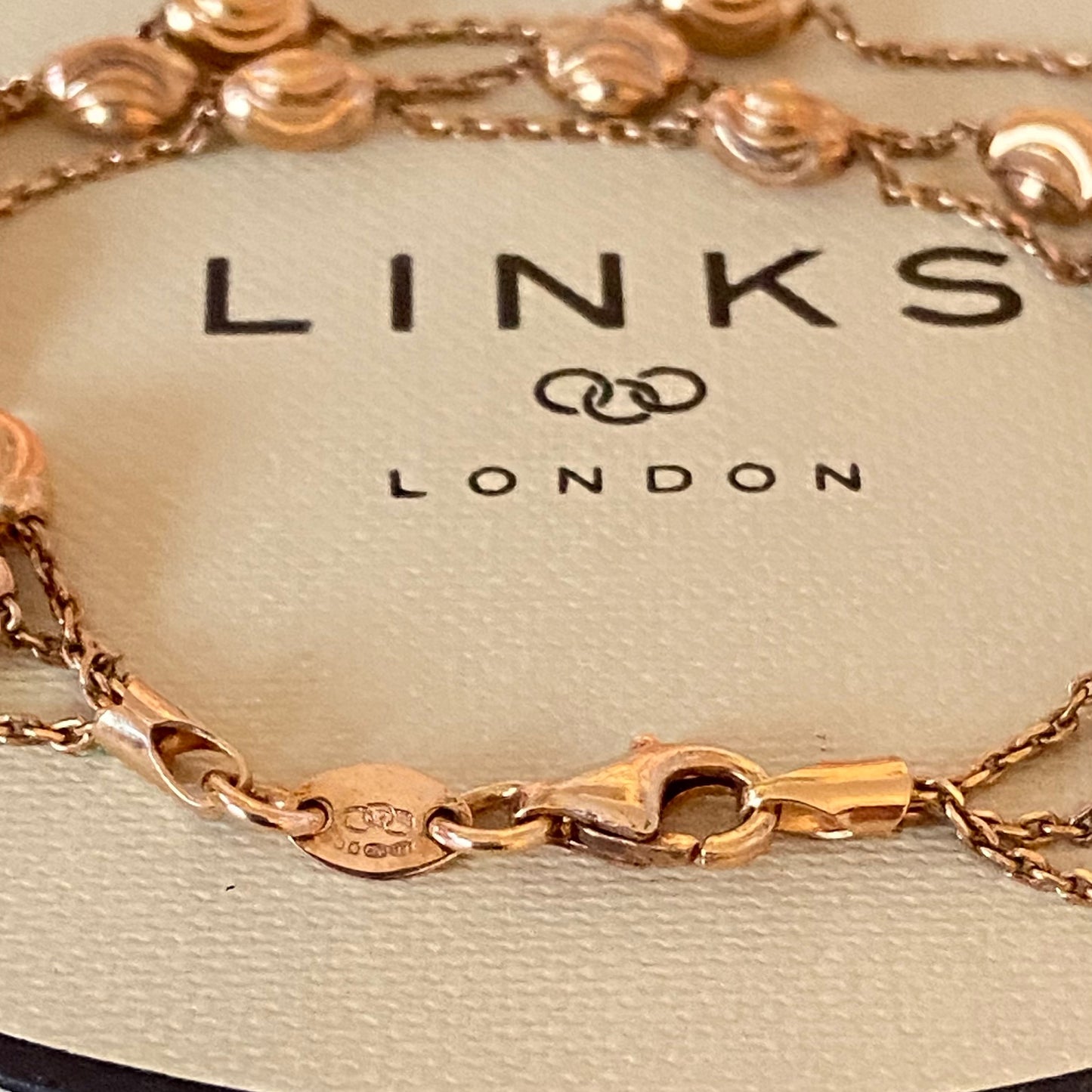 Three Strand Links of London Sterling Silver 18kt Gold Vermeil Essentials Bracelet with Beads – 17.5cm.