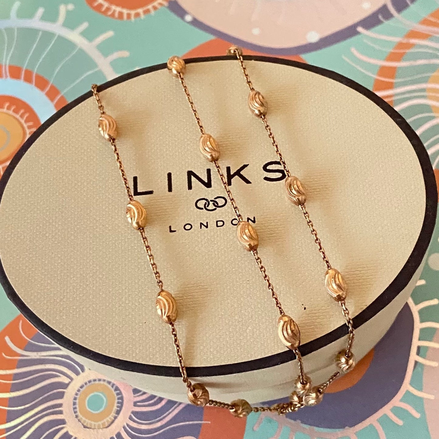 Three Strand Links of London Sterling Silver 18kt Gold Vermeil Essentials Bracelet with Beads – 17.5cm.