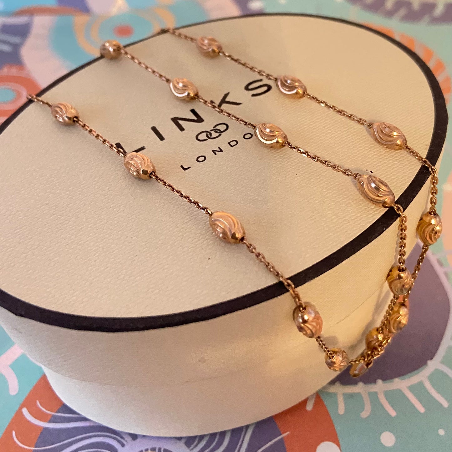 Three Strand Links of London Sterling Silver 18kt Gold Vermeil Essentials Bracelet with Beads – 17.5cm.