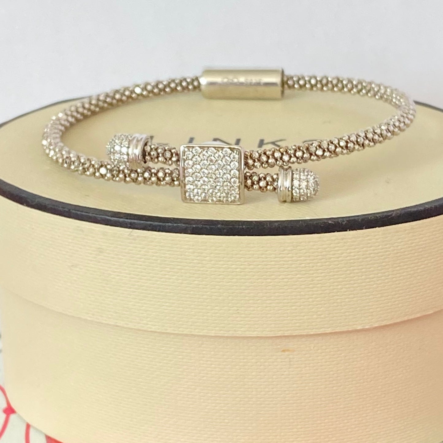 Links of London Sterling Silver Star Dust Toggle Square Bracelet with a magnetic clasp