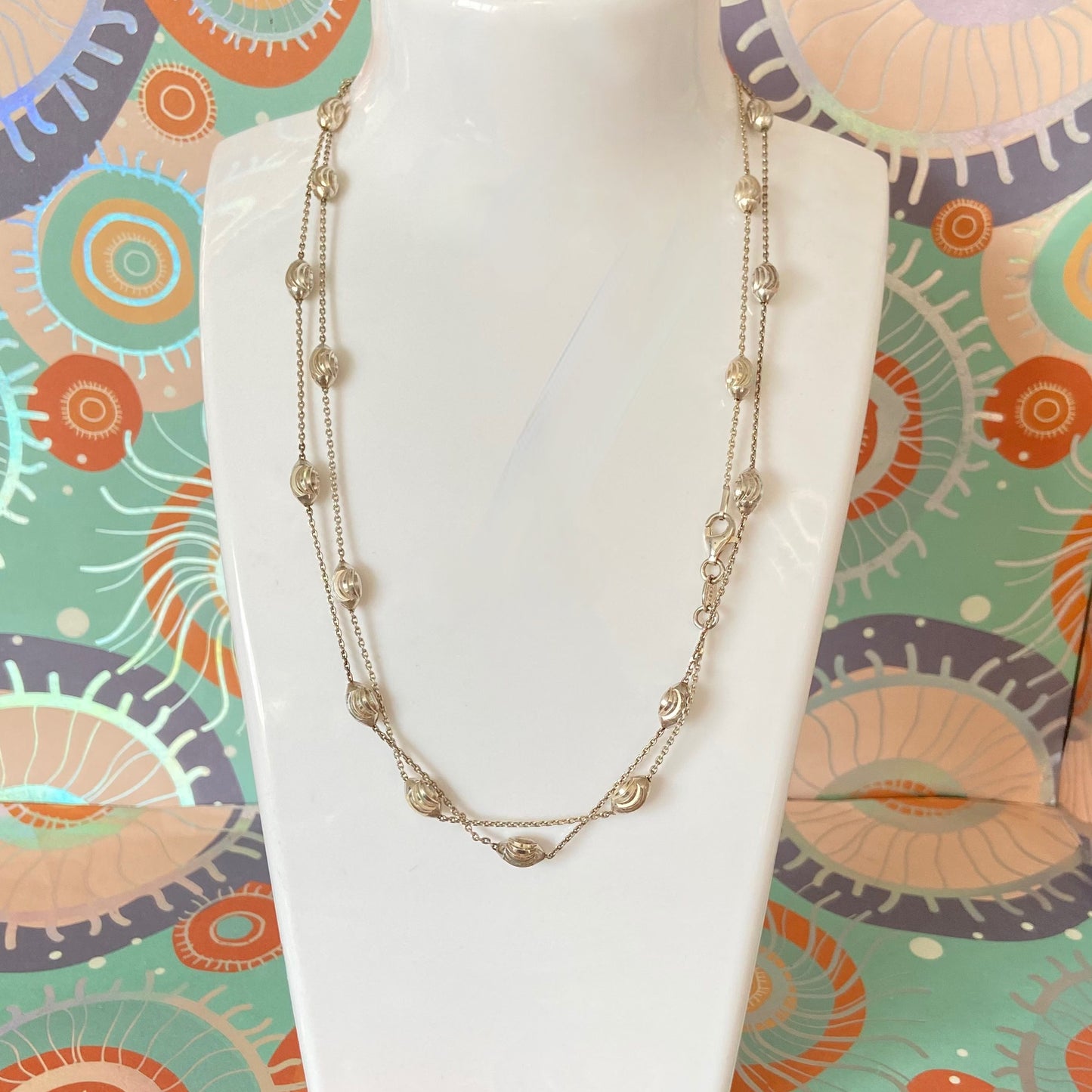 Links of London Sterling Silver Essentials Beaded Necklace – 80cm