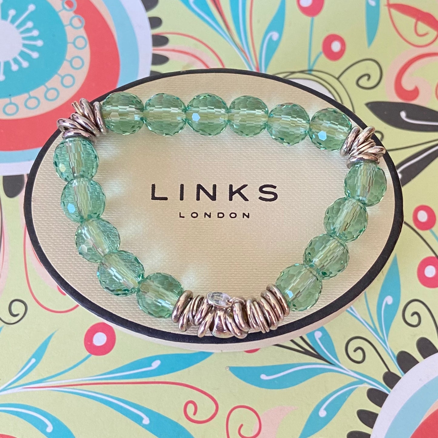 Links of London Sterling Silver Green Crystal Sweetie Bracelet