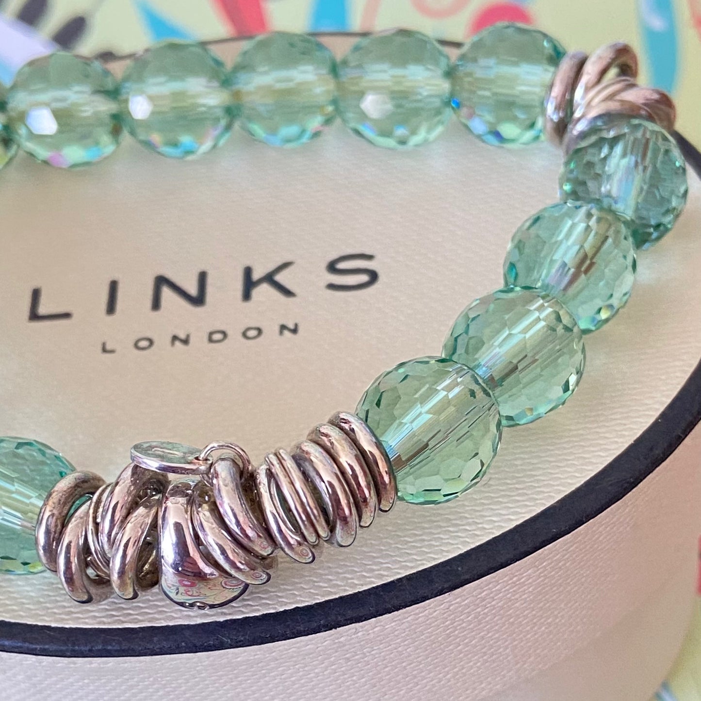 Links of London Sterling Silver Green Crystal Sweetie Bracelet