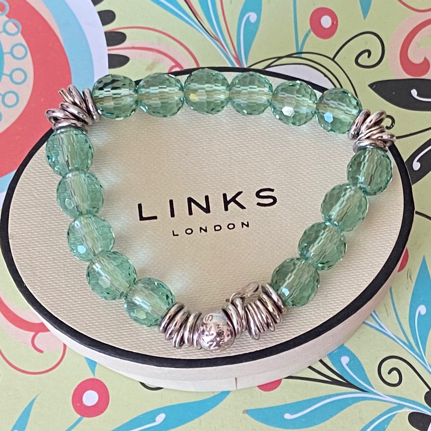Links of London Sterling Silver Green Crystal Sweetie Bracelet